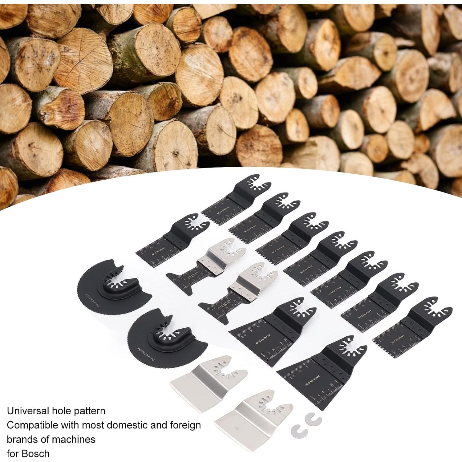 18 Hojas de Sierra Oscilante YedaHcy, Acero Inoxidable y Alto Carbono