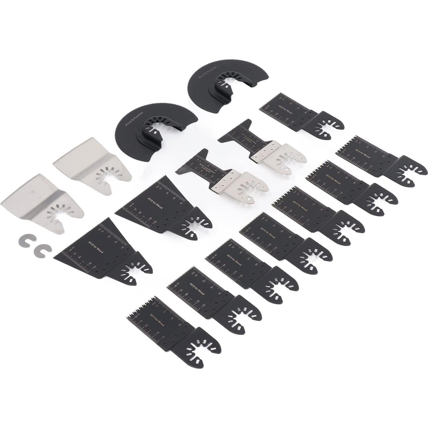 18 Hojas de Sierra Oscilante YedaHcy, Acero Inoxidable y Alto Carbono