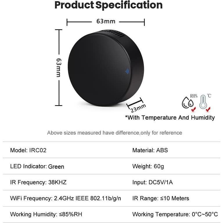 Controlador Inteligente WiFi Tuya con Sensor de Temperatura y Humedad