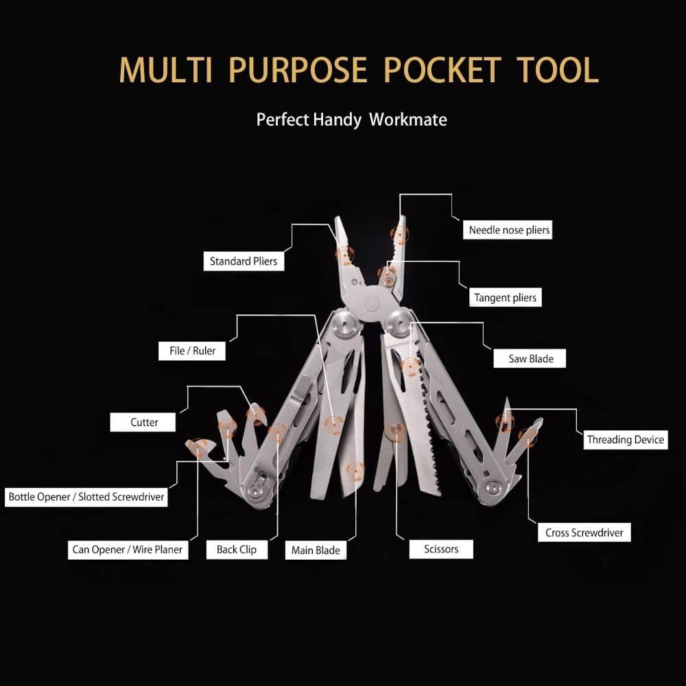 Multiherramienta Maerd P6 de Acero Inoxidable 440A 17 en 1