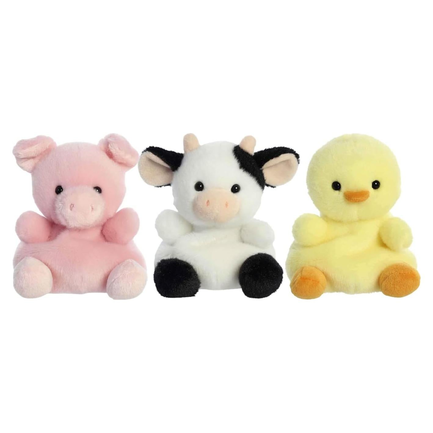 Conjunto de 3 Palm Pals Aurora - Vaca, Cerdo y Pollito