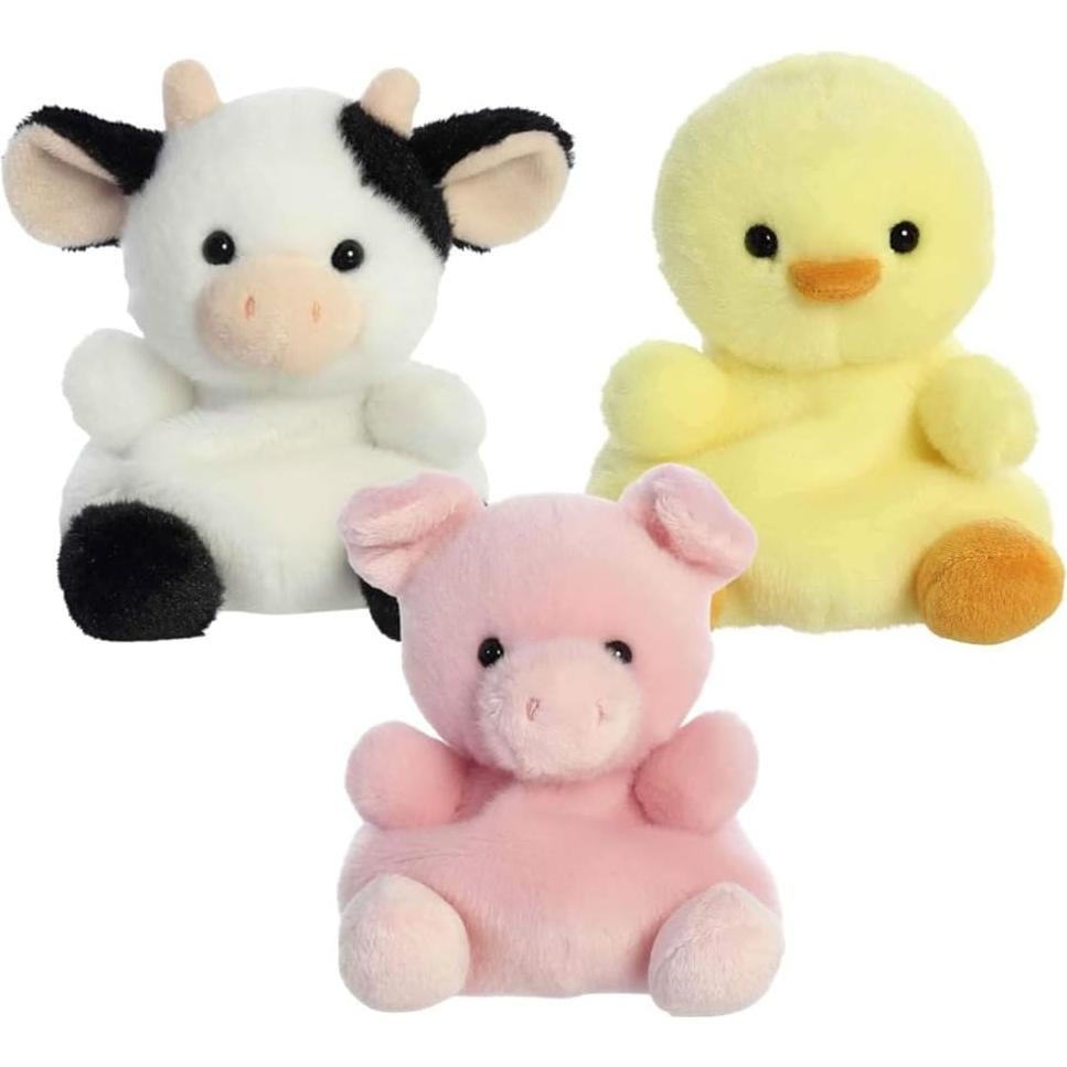 Conjunto de 3 Palm Pals Aurora - Vaca, Cerdo y Pollito