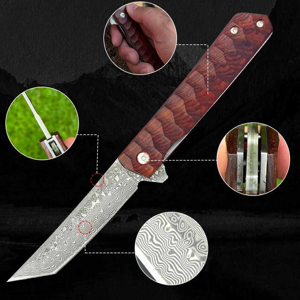 Cuchillo de bolsillo plegable Wellsure 3 en 1 con cortador