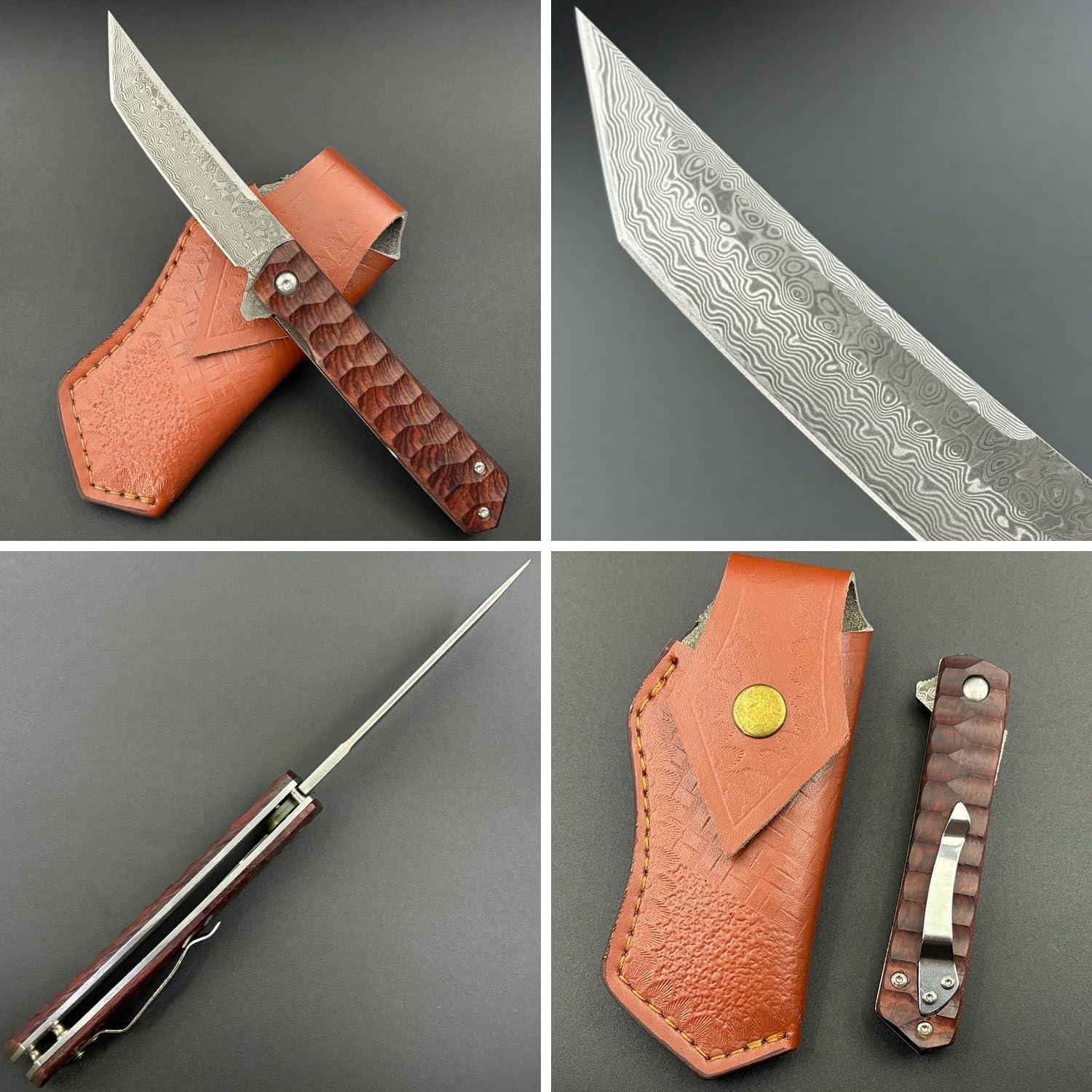 Cuchillo de bolsillo plegable Wellsure 3 en 1 con cortador