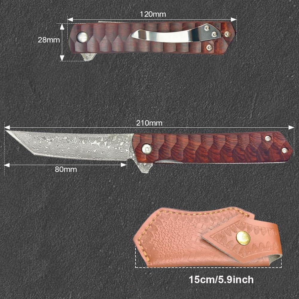 Cuchillo de bolsillo plegable Wellsure 3 en 1 con cortador