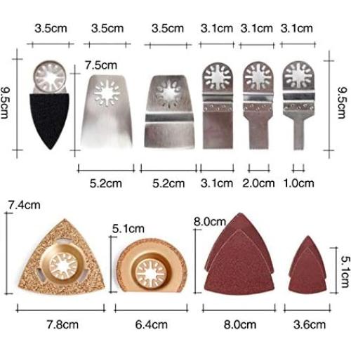 Kit de Hojas de Sierra Oscilante Tooloflife 68 Piezas