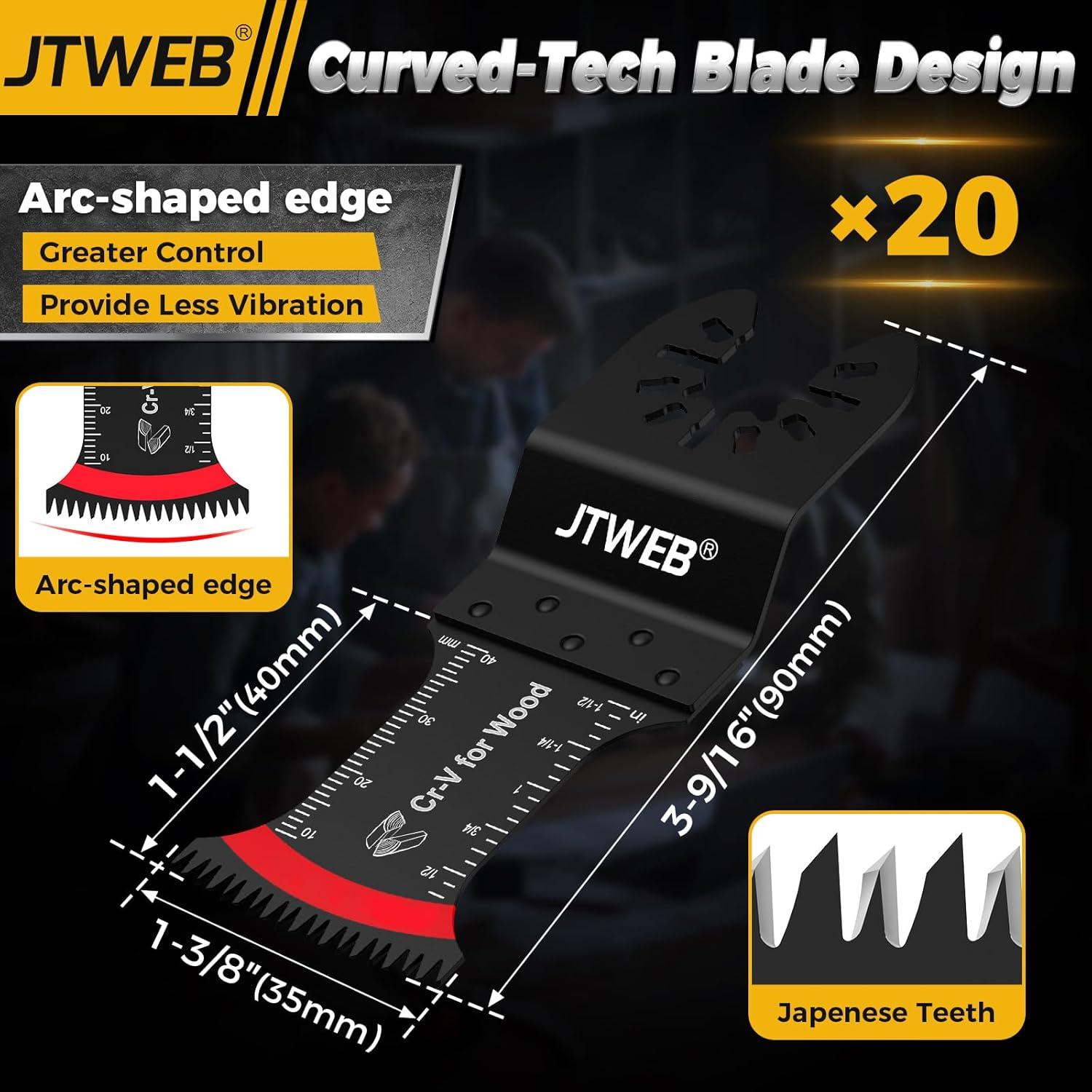 Juego de Hojas Oscilantes JTWEB 20PCS Dientes Japoneses para Madera