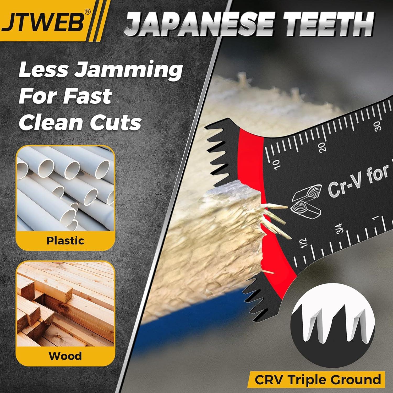 Juego de Hojas Oscilantes JTWEB 20PCS Dientes Japoneses para Madera