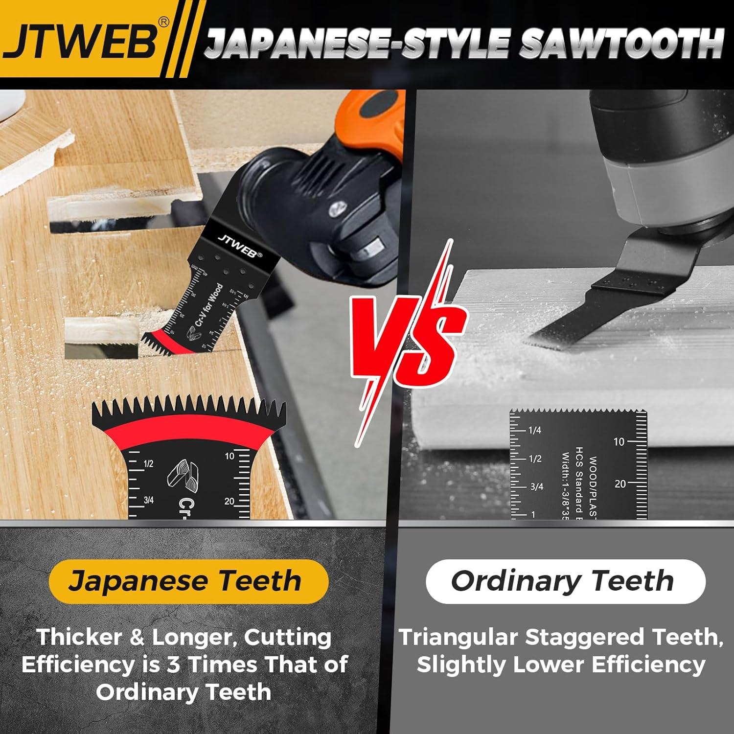 Juego de Hojas Oscilantes JTWEB 20PCS Dientes Japoneses para Madera