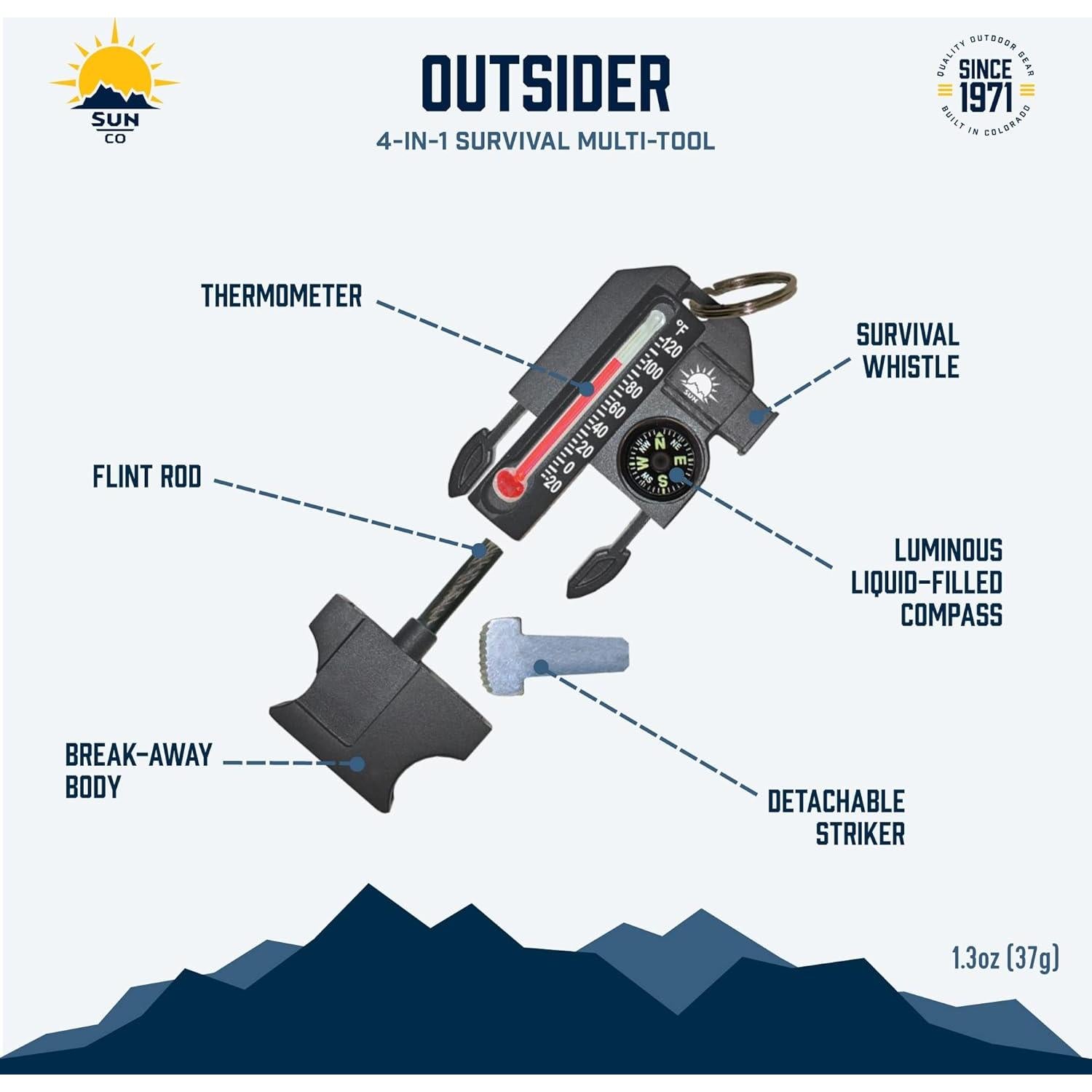 Herramienta Multiuso de Supervivencia Sun Company 4 en 1