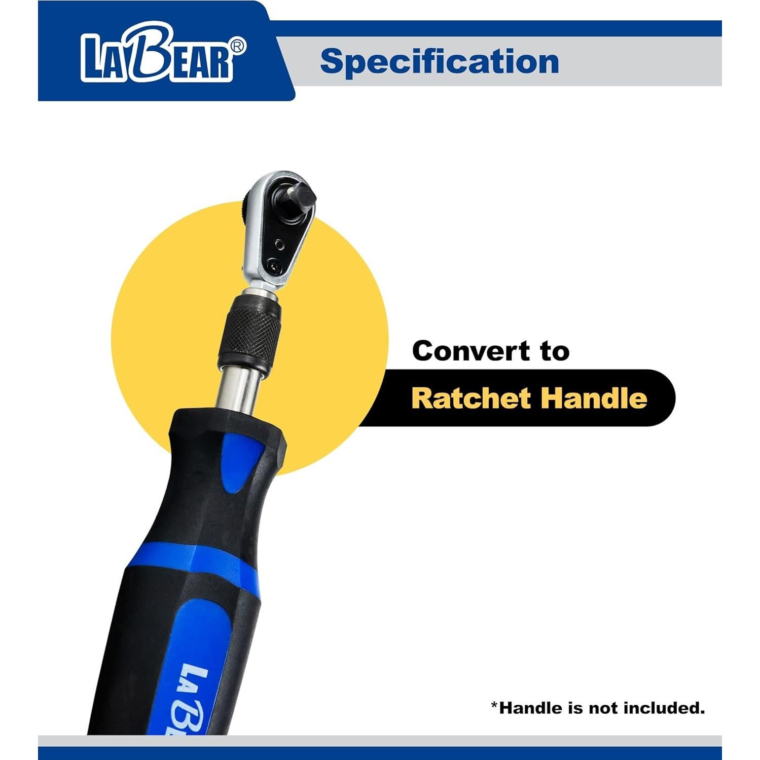 Llave de Trinquete Mini LABEAR 1/4" Hexagonal Acero 5.08cm