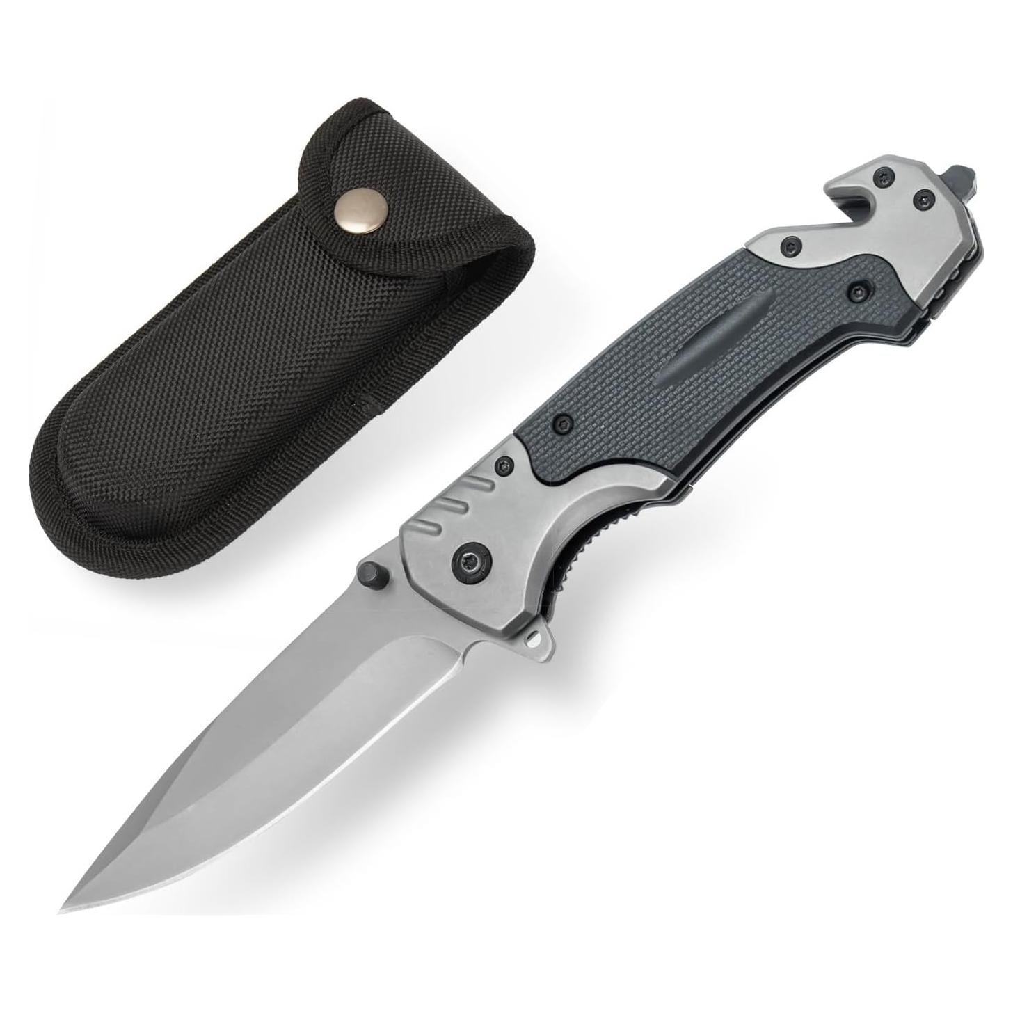 Cuchillo de bolsillo NRONON 3 en 1 con rompevidrios y cortador