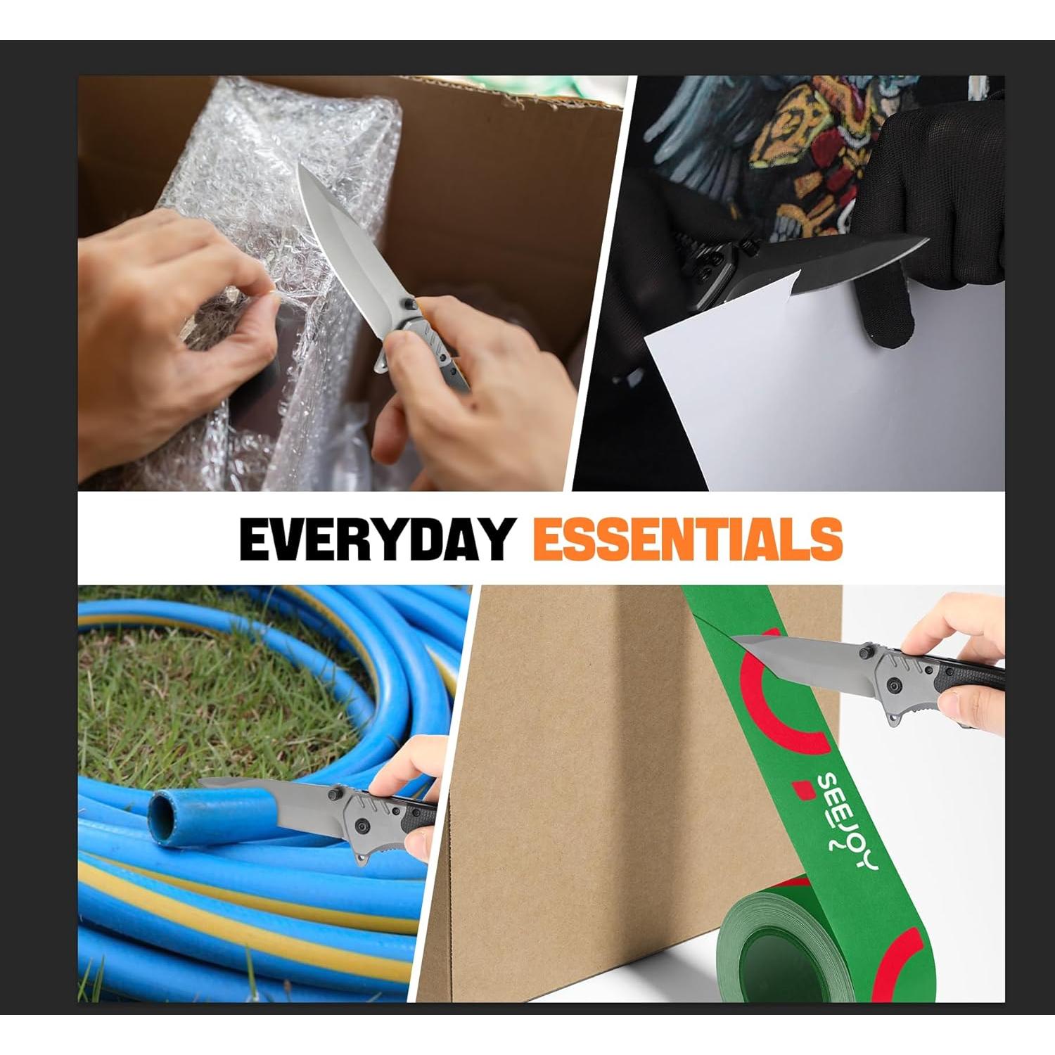 Cuchillo de bolsillo NRONON 3 en 1 con rompevidrios y cortador