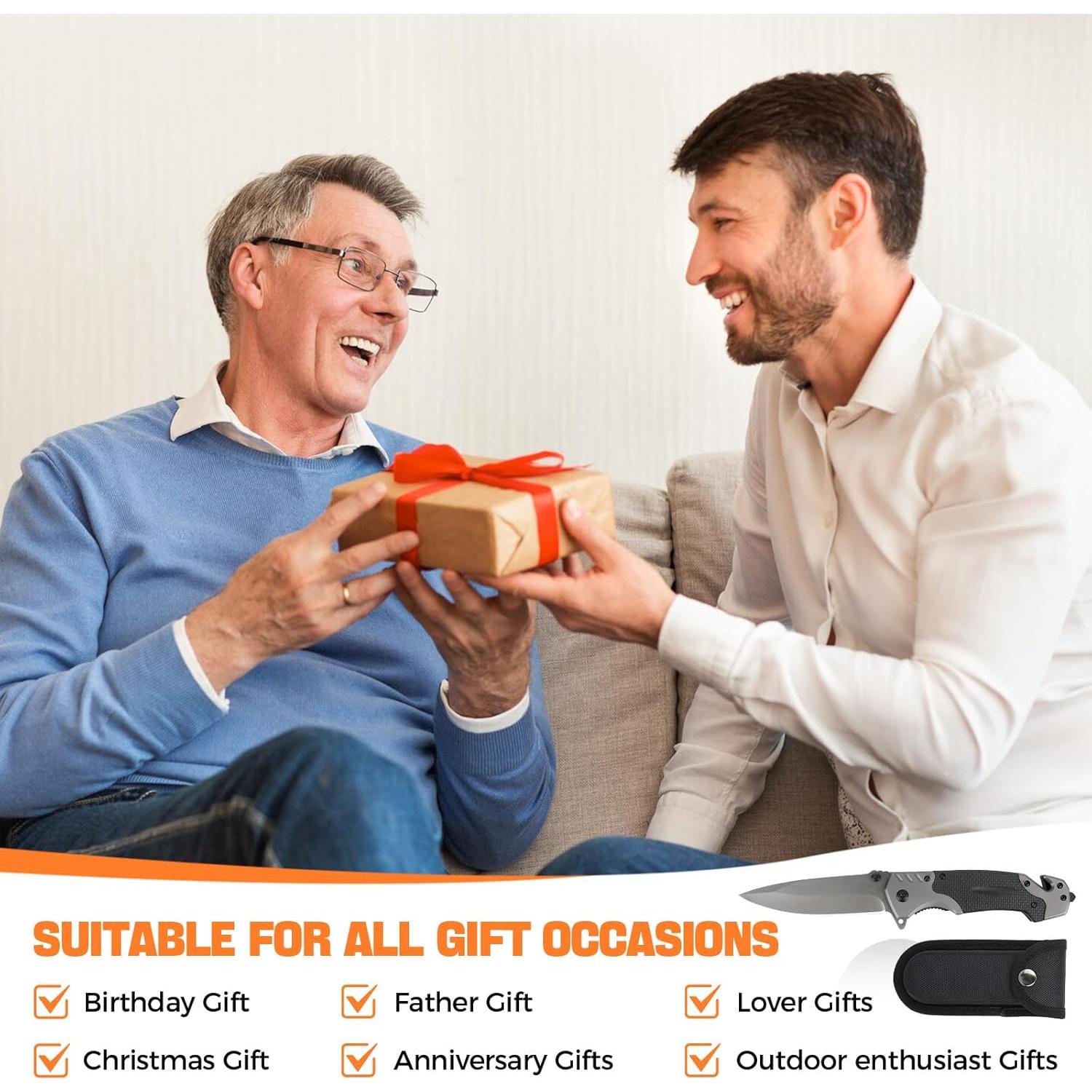 Cuchillo de bolsillo NRONON 3 en 1 con rompevidrios y cortador