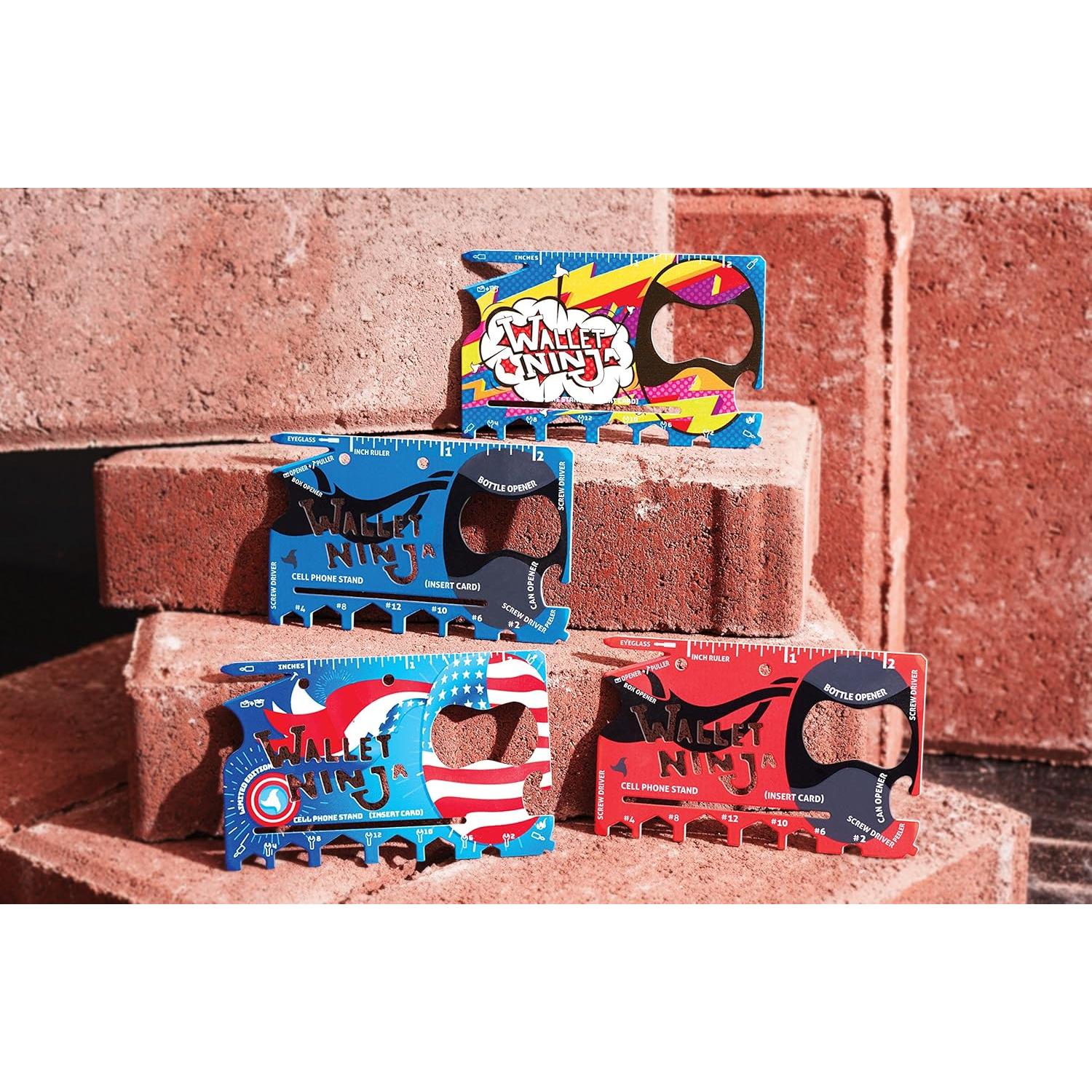 Wallet Ninja Multiherramienta 18 en 1 Acero Inoxidable Rojo