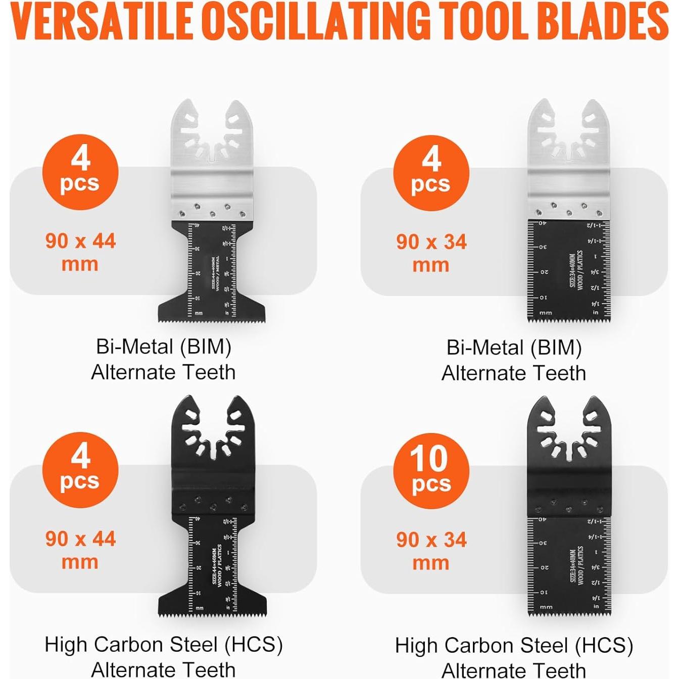 Kit de 30 Cuchillas Multiusos Happybuy para Herramientas Oscilantes