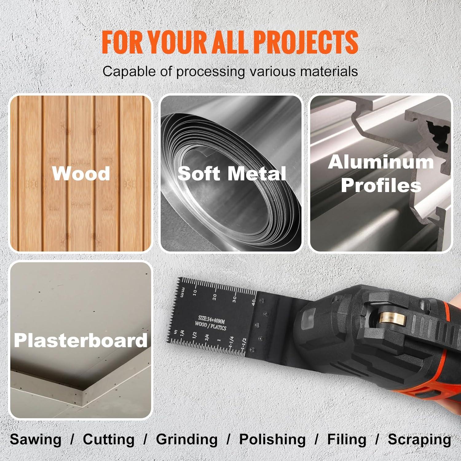 Kit de 30 Cuchillas Multiusos Happybuy para Herramientas Oscilantes