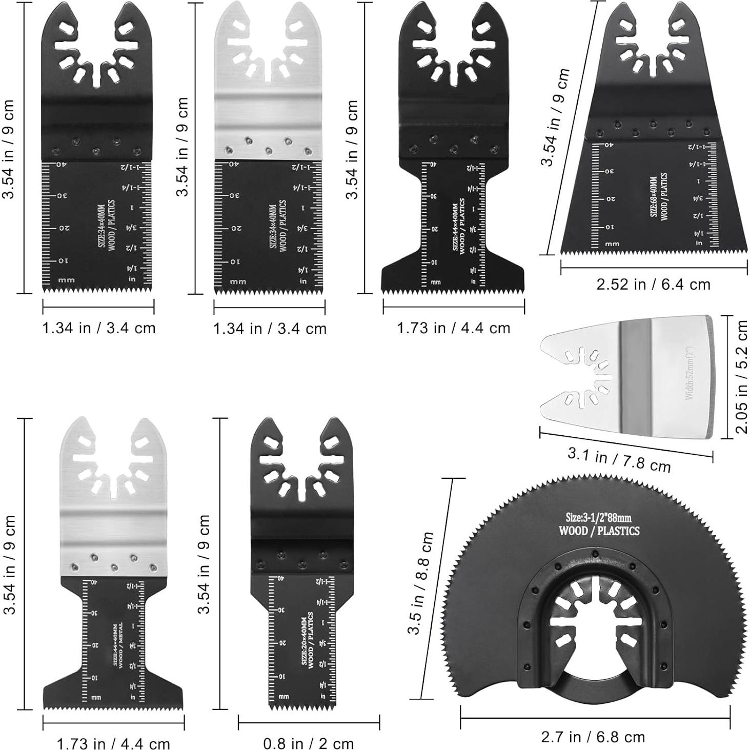 Kit de 30 Cuchillas Multiusos Happybuy para Herramientas Oscilantes