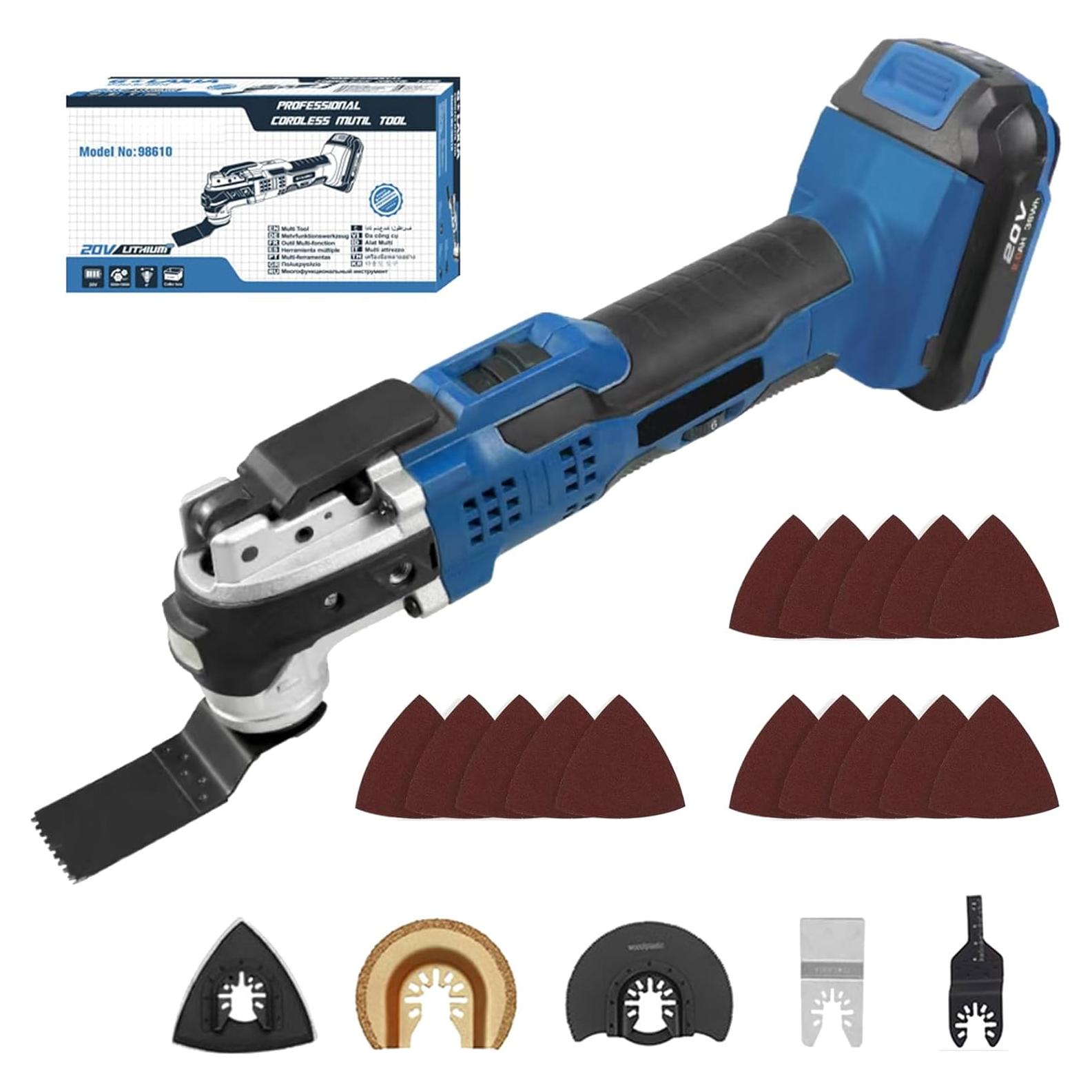 Herramienta Oscilante Inalámbrica Hancaner 20V 2.0Ah 6 Velocidades