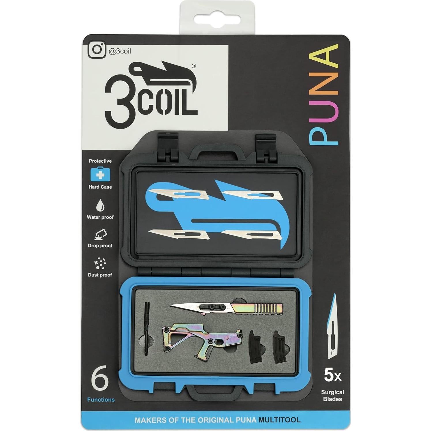 Multiherramienta Puna 3Coil con Estuche Protector y 5 Cuchillas