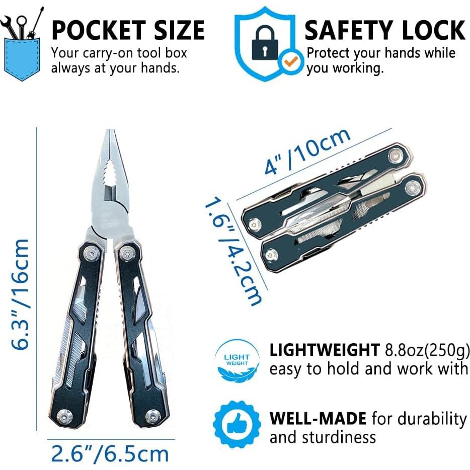 Multiherramienta 17 en 1 Logrand de Acero Inoxidable para Camping