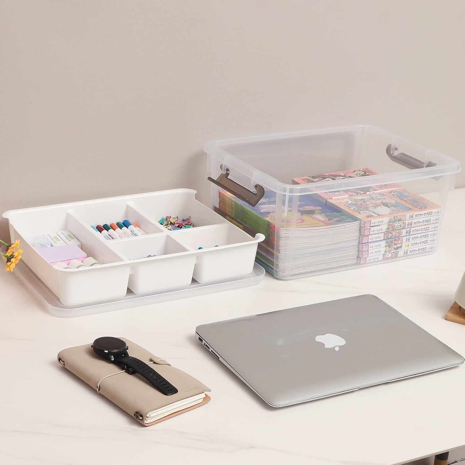 Caja de Almacenamiento Plástica Citylife 17L con Bandeja Extraíble