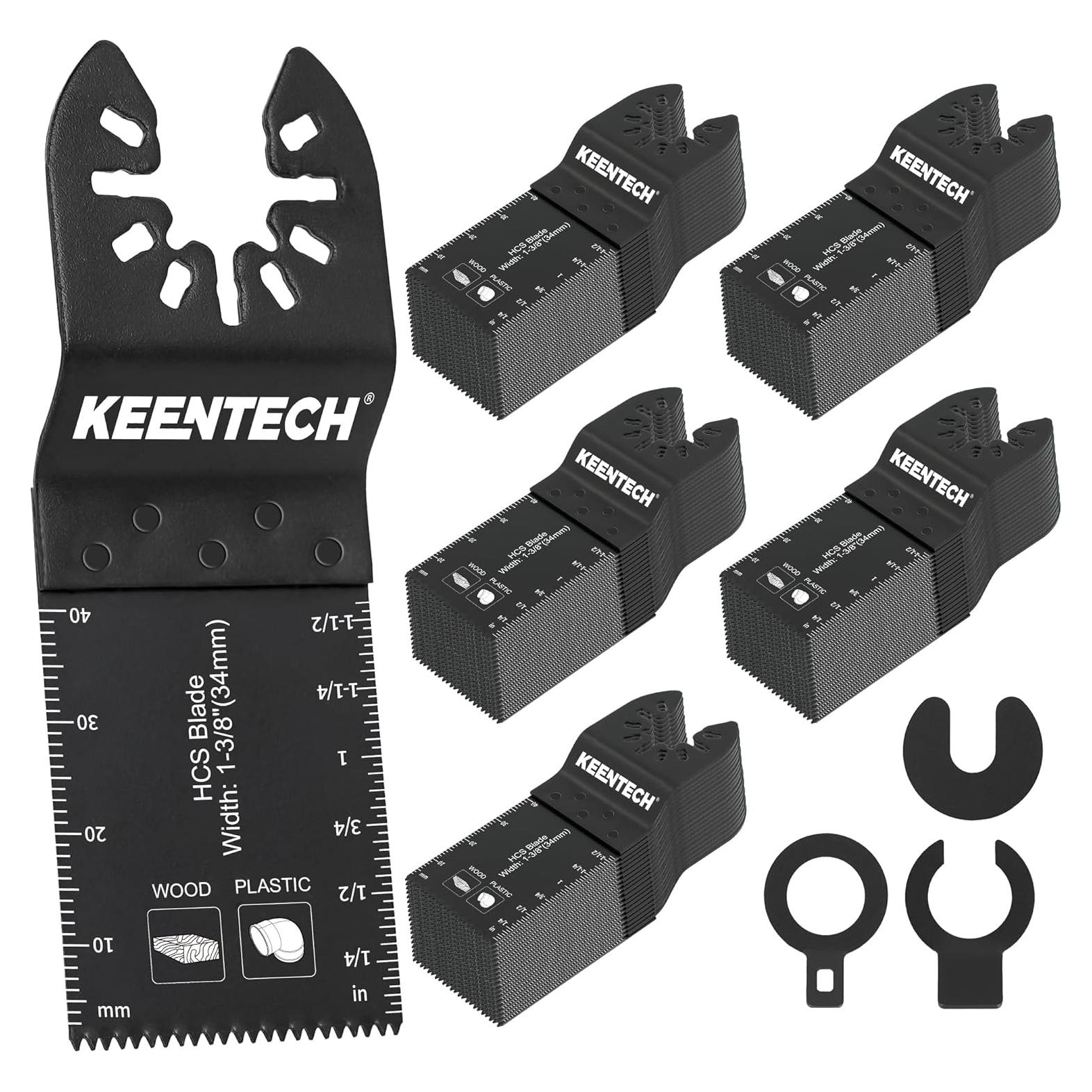 Paquete de 100 Hojas Universales KEENTECH para Herramienta Oscilante