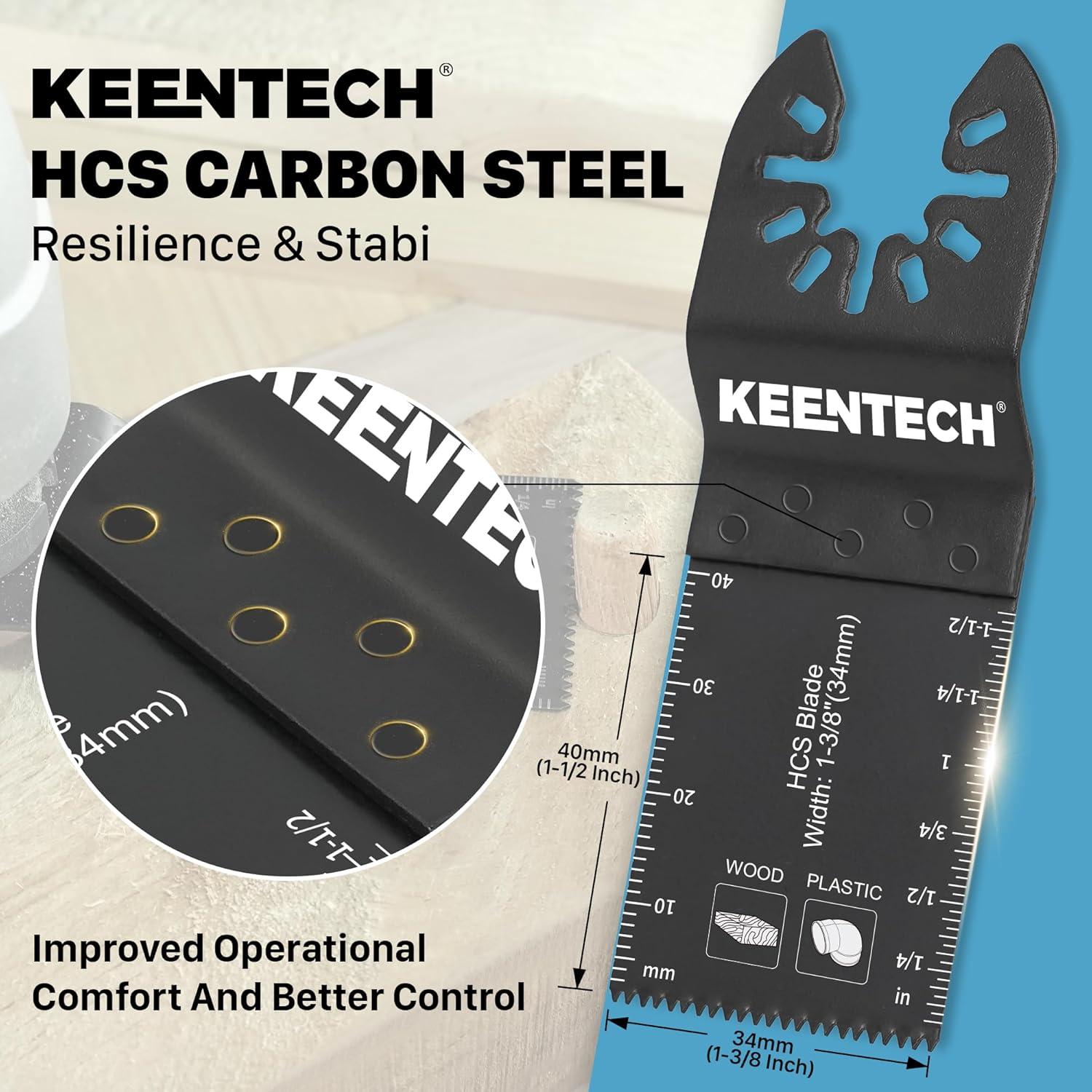 Paquete de 100 Hojas Universales KEENTECH para Herramienta Oscilante