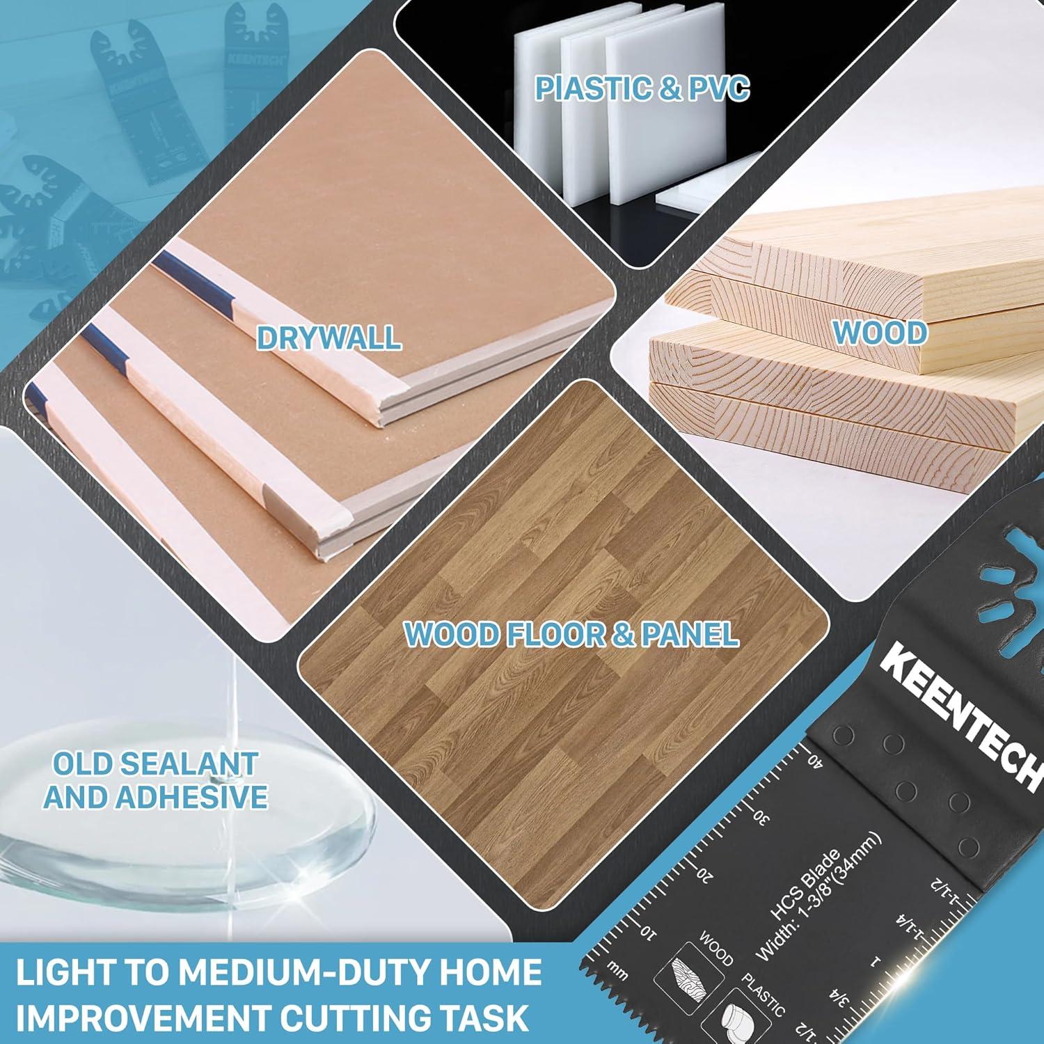 Paquete de 100 Hojas Universales KEENTECH para Herramienta Oscilante