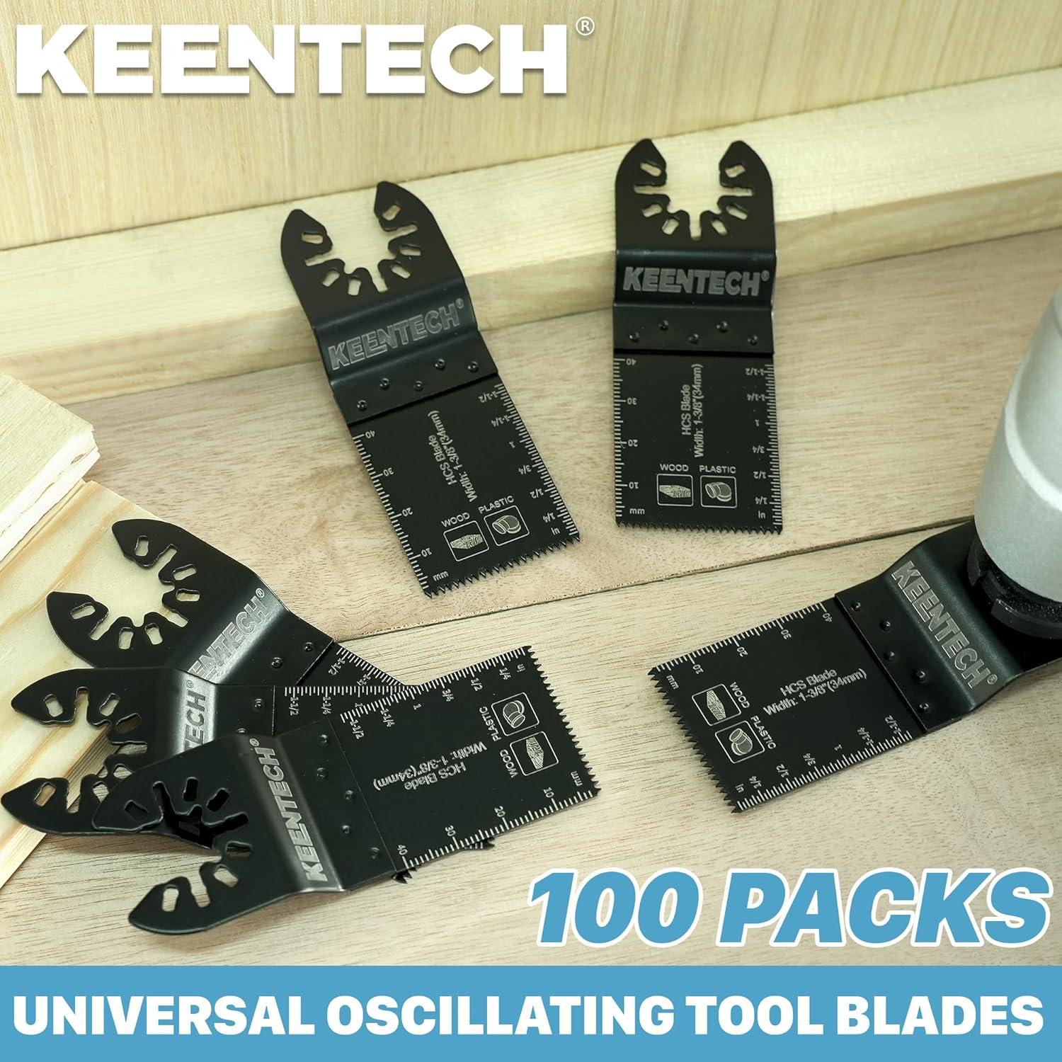 Paquete de 100 Hojas Universales KEENTECH para Herramienta Oscilante