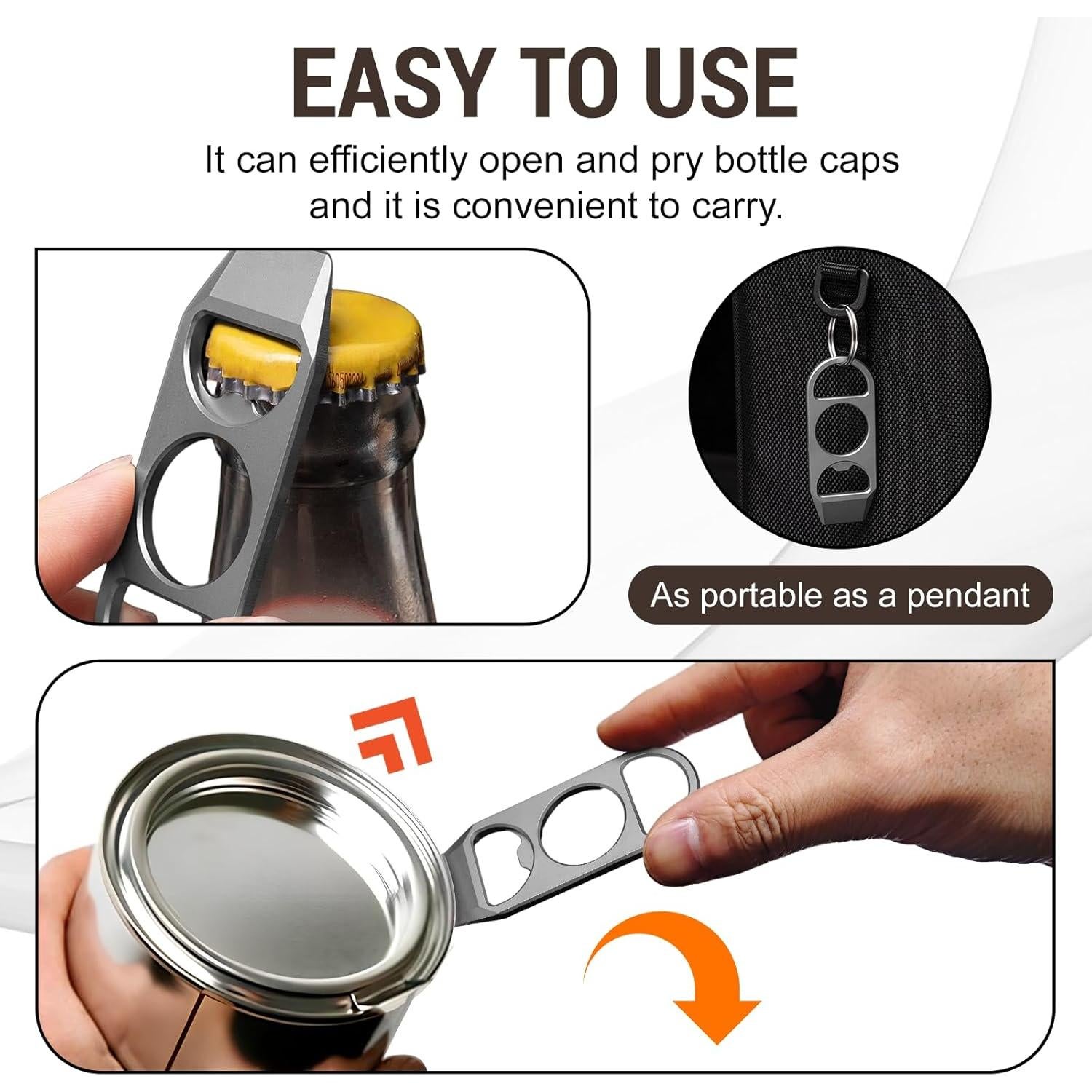 Abrebotellas de llavero IASINN de titanio EDC 62mm 68g