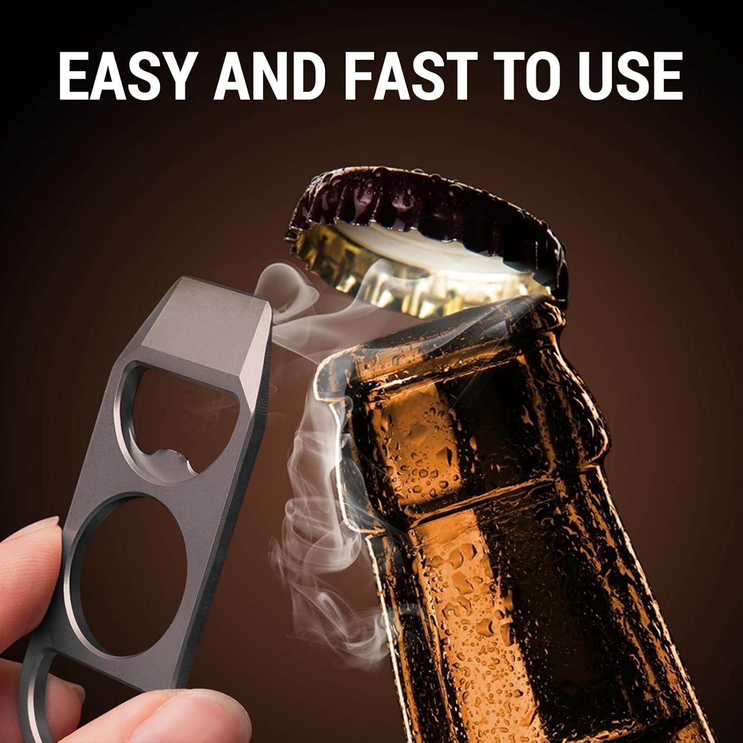 Abrebotellas de llavero IASINN de titanio EDC 62mm 68g