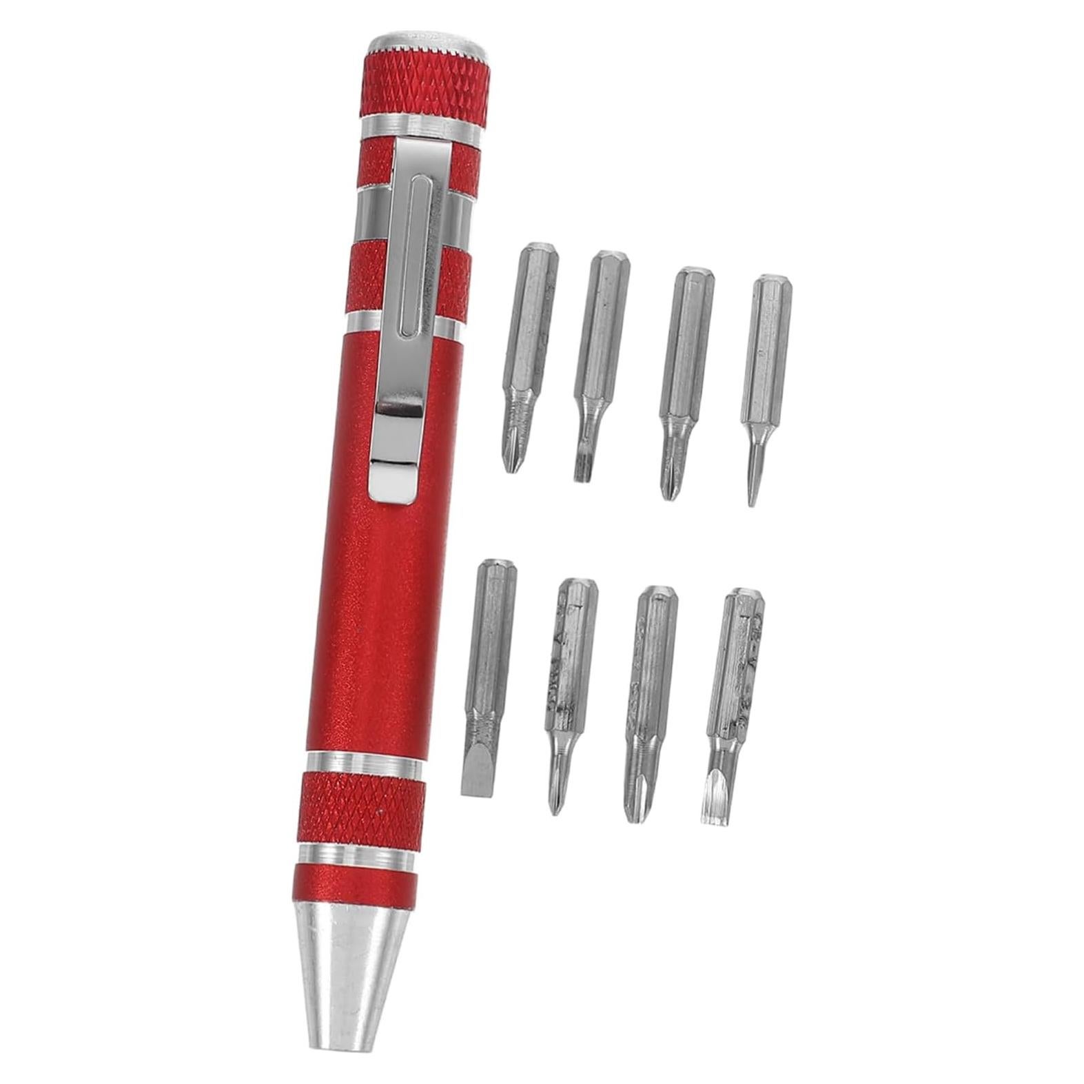 Juego de Destornilladores 8 en 1 VALICLUD Aluminio Rojo