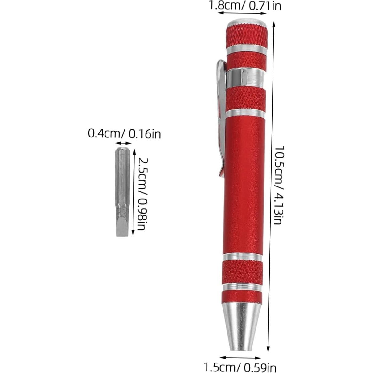 Juego de Destornilladores 8 en 1 VALICLUD Aluminio Rojo