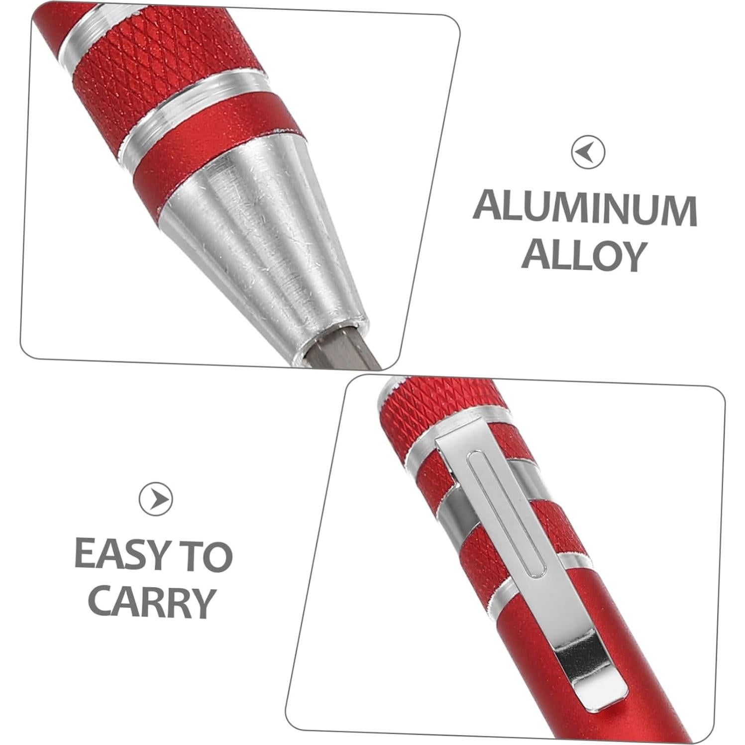 Juego de Destornilladores 8 en 1 VALICLUD Aluminio Rojo