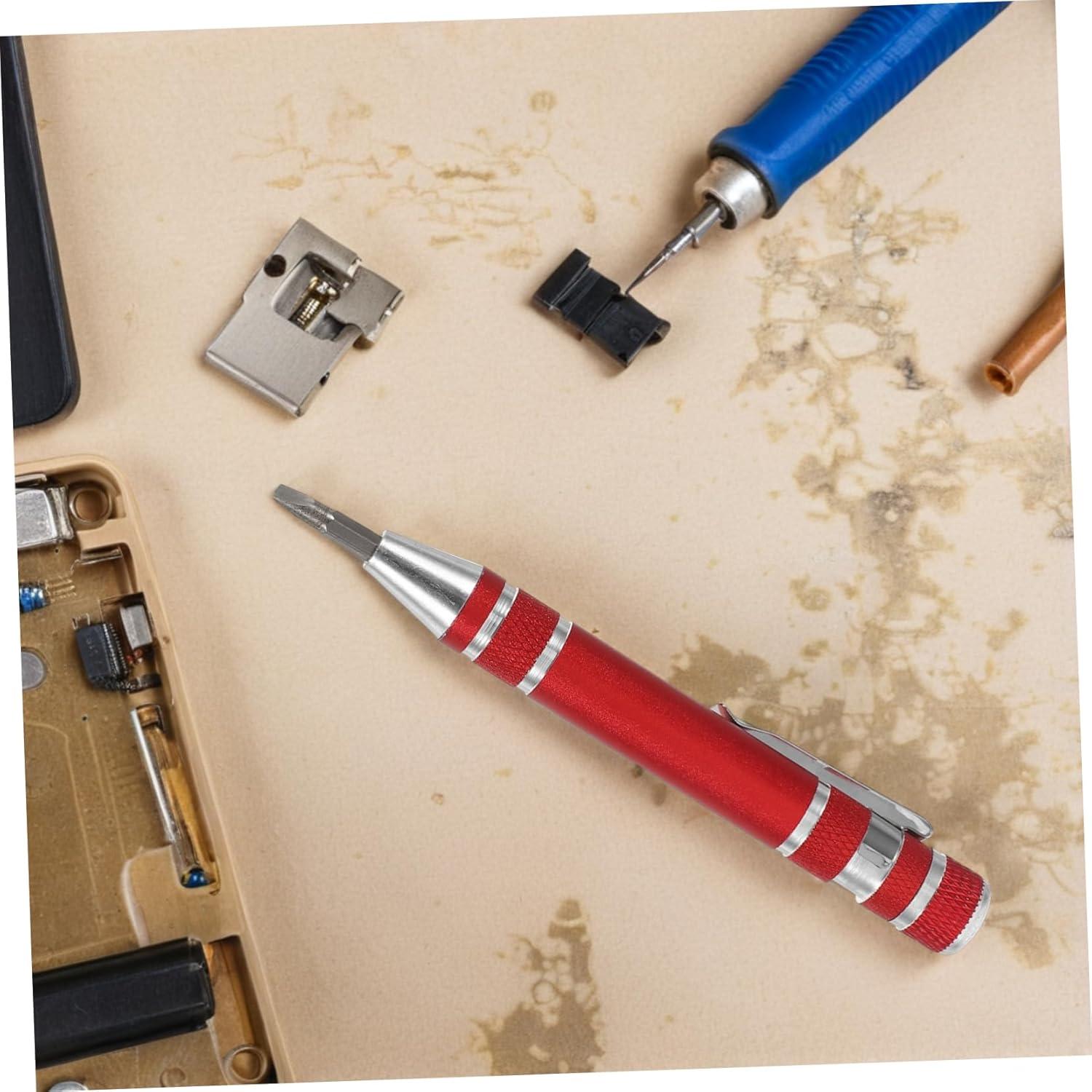 Juego de Destornilladores 8 en 1 VALICLUD Aluminio Rojo