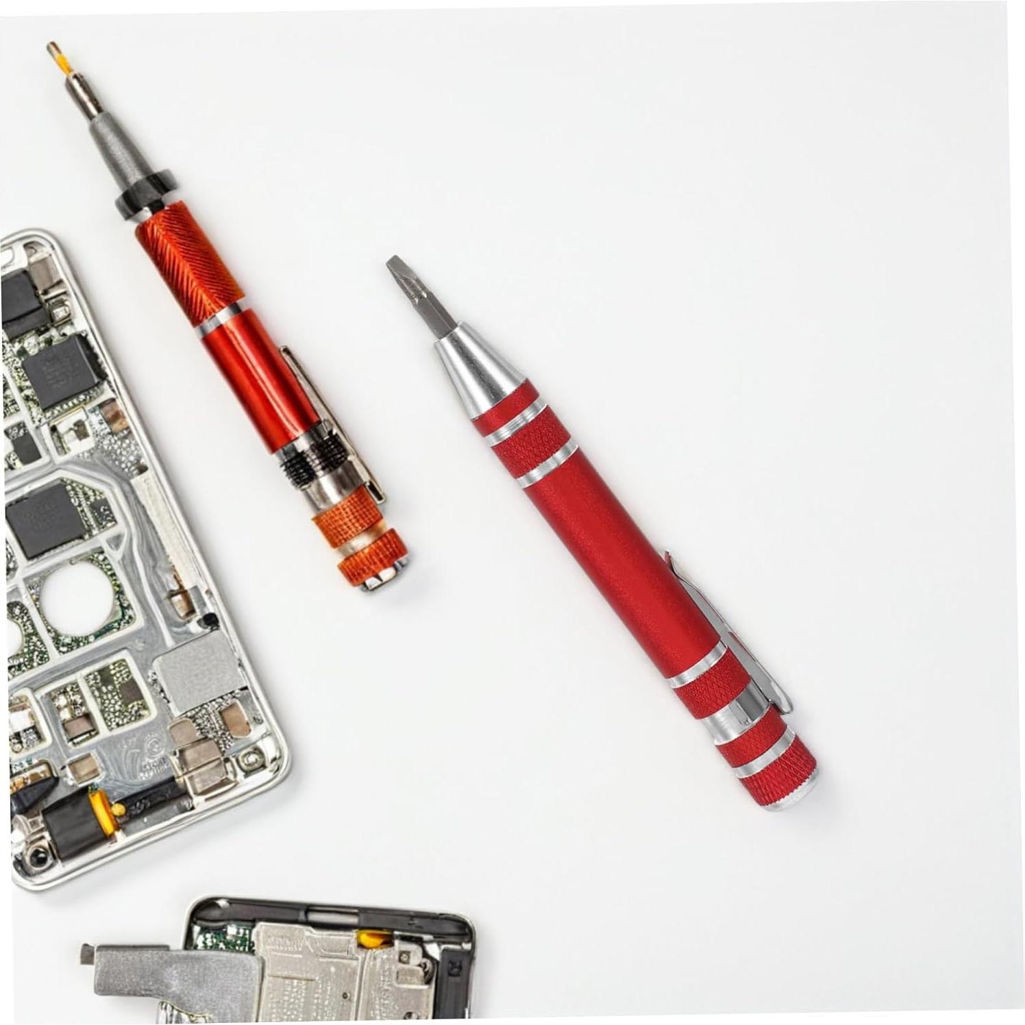 Juego de Destornilladores 8 en 1 VALICLUD Aluminio Rojo