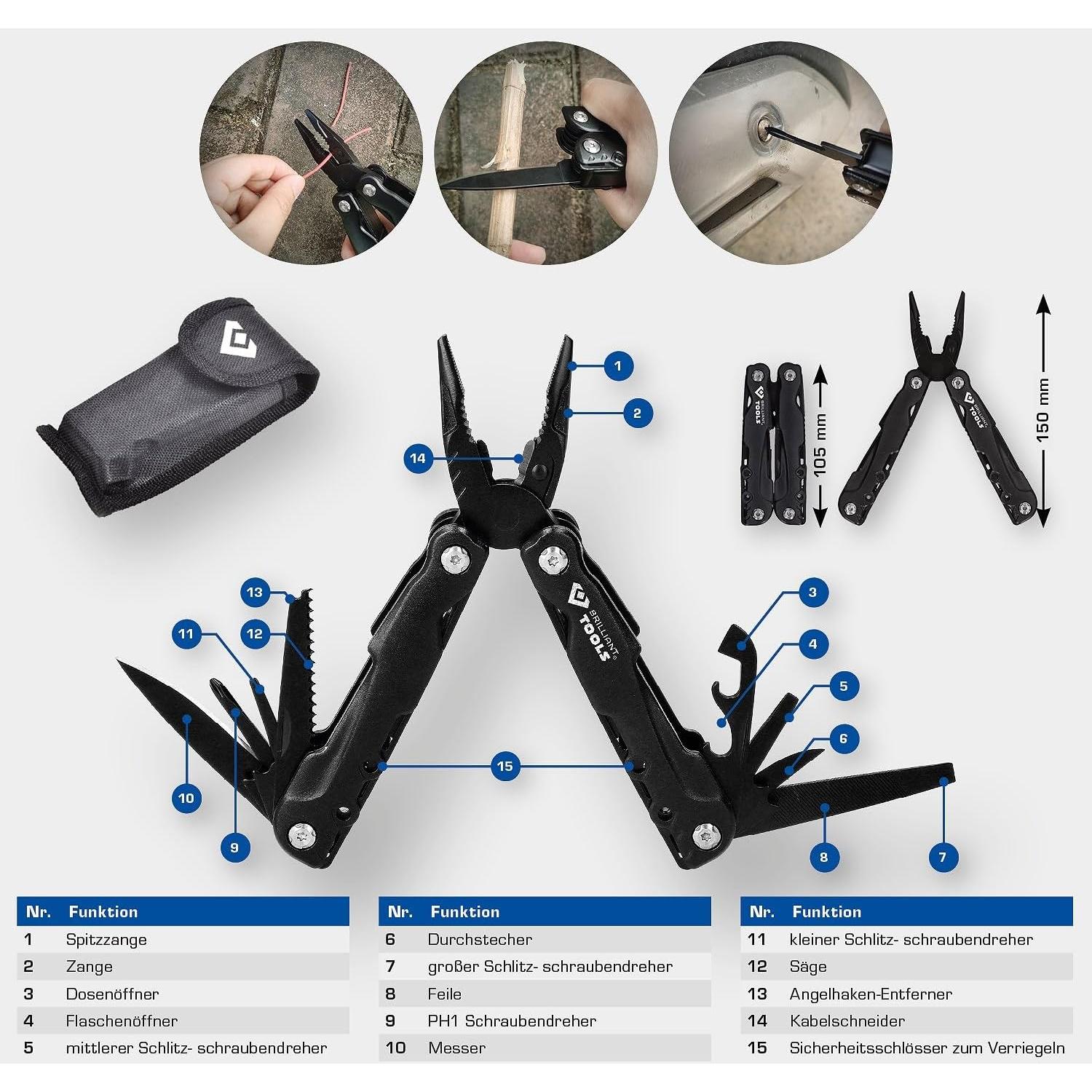 Alicates Multifuncionales HERRAMIENTAS BRILLANTES BT100903