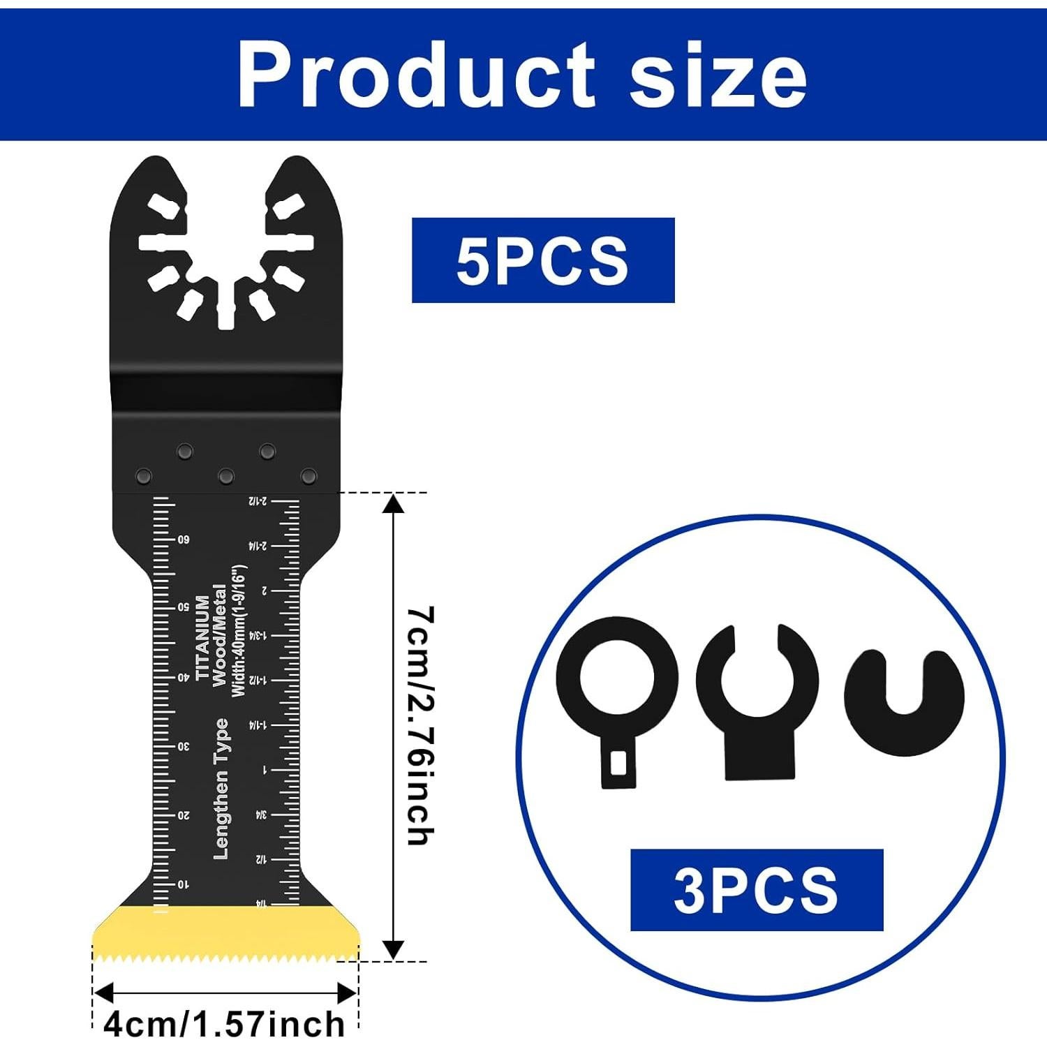 Juego de 5 Hojas de Sierra Oscilante PoDhey 6.99 cm Bimetálicas