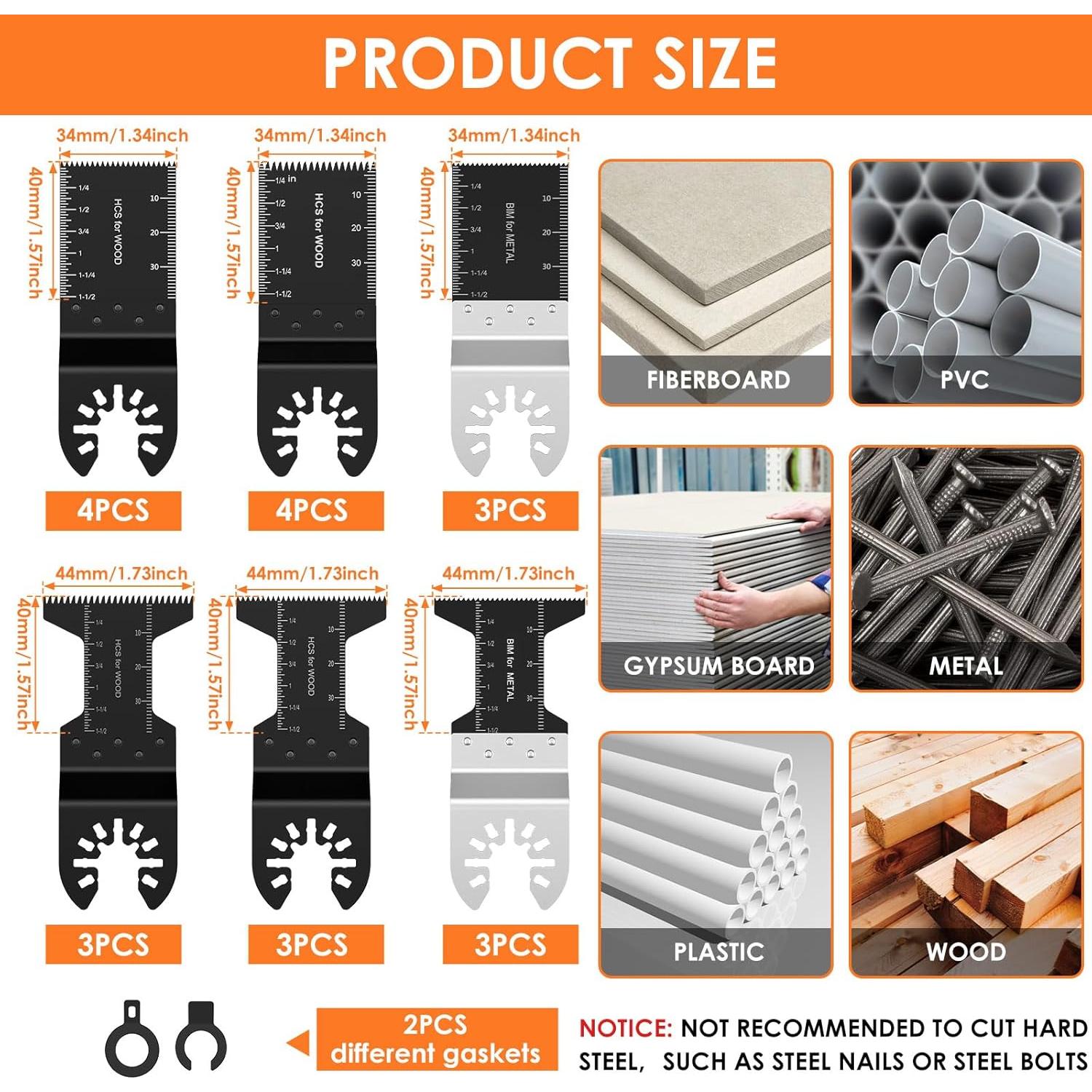 Kit de 20 Hojas de Sierra Oscilante SHASUXTING Multiusos