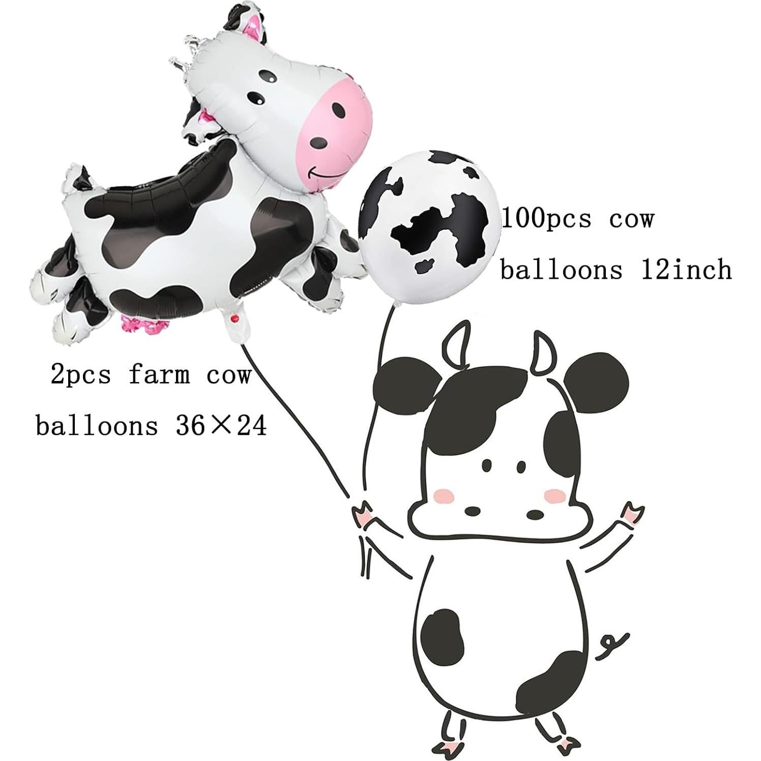 100 Globos de Vaca Hazyore 30 cm Decoración Fiesta Infantil