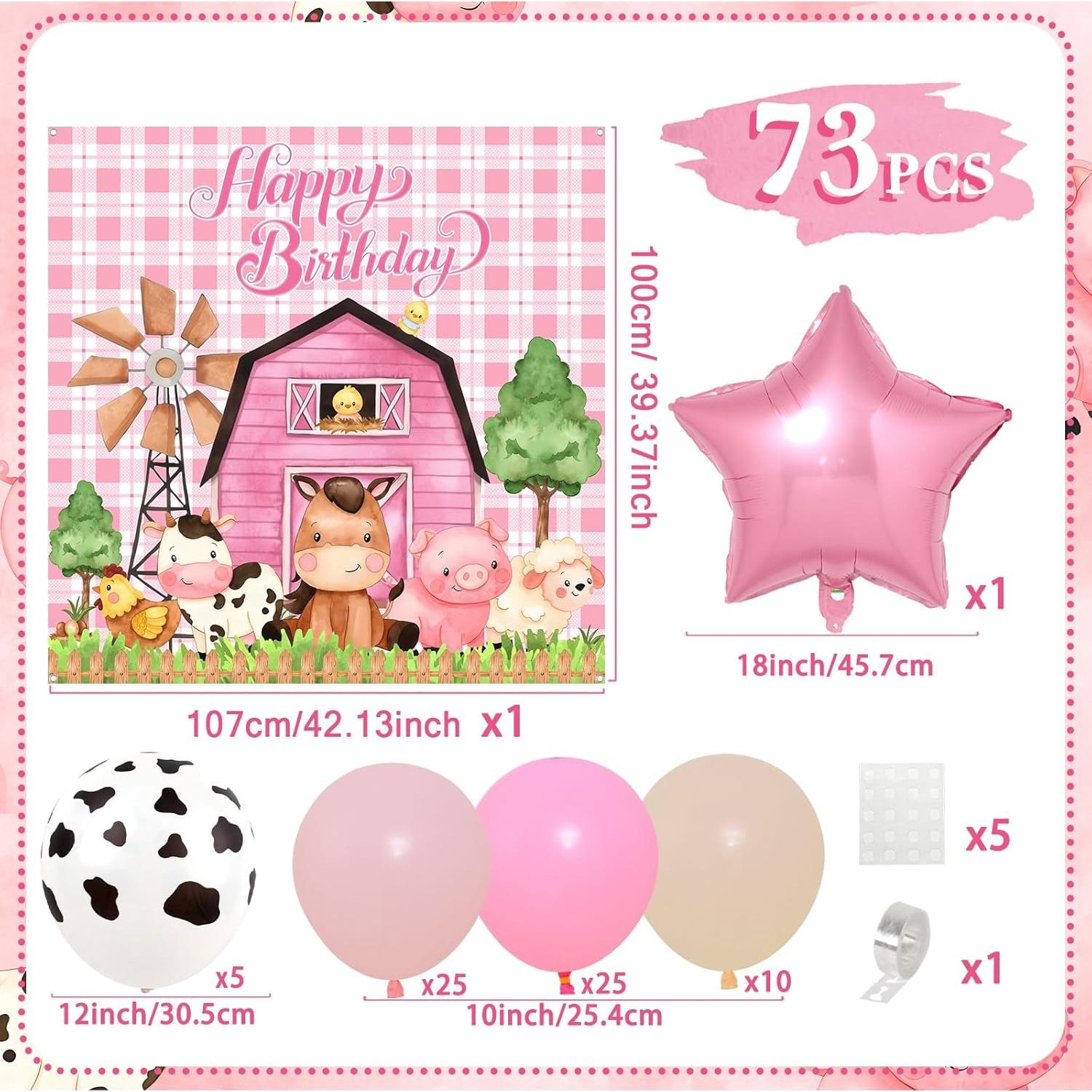 Decoración de Cumpleaños de Granja Staraise - Kit de Globos