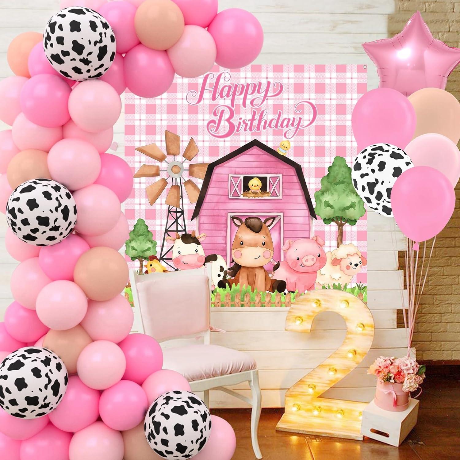 Decoración de Cumpleaños de Granja Staraise - Kit de Globos