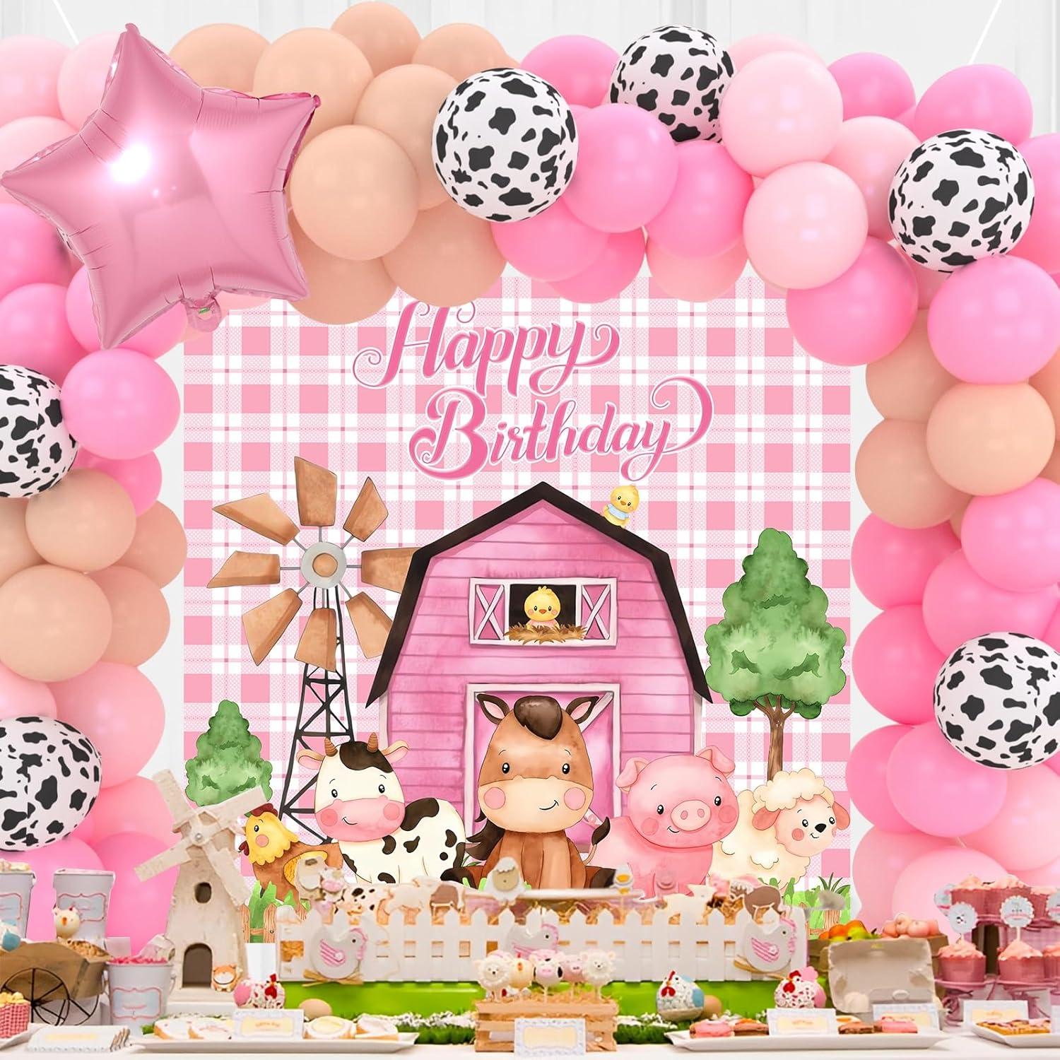 Decoración de Cumpleaños de Granja Staraise - Kit de Globos