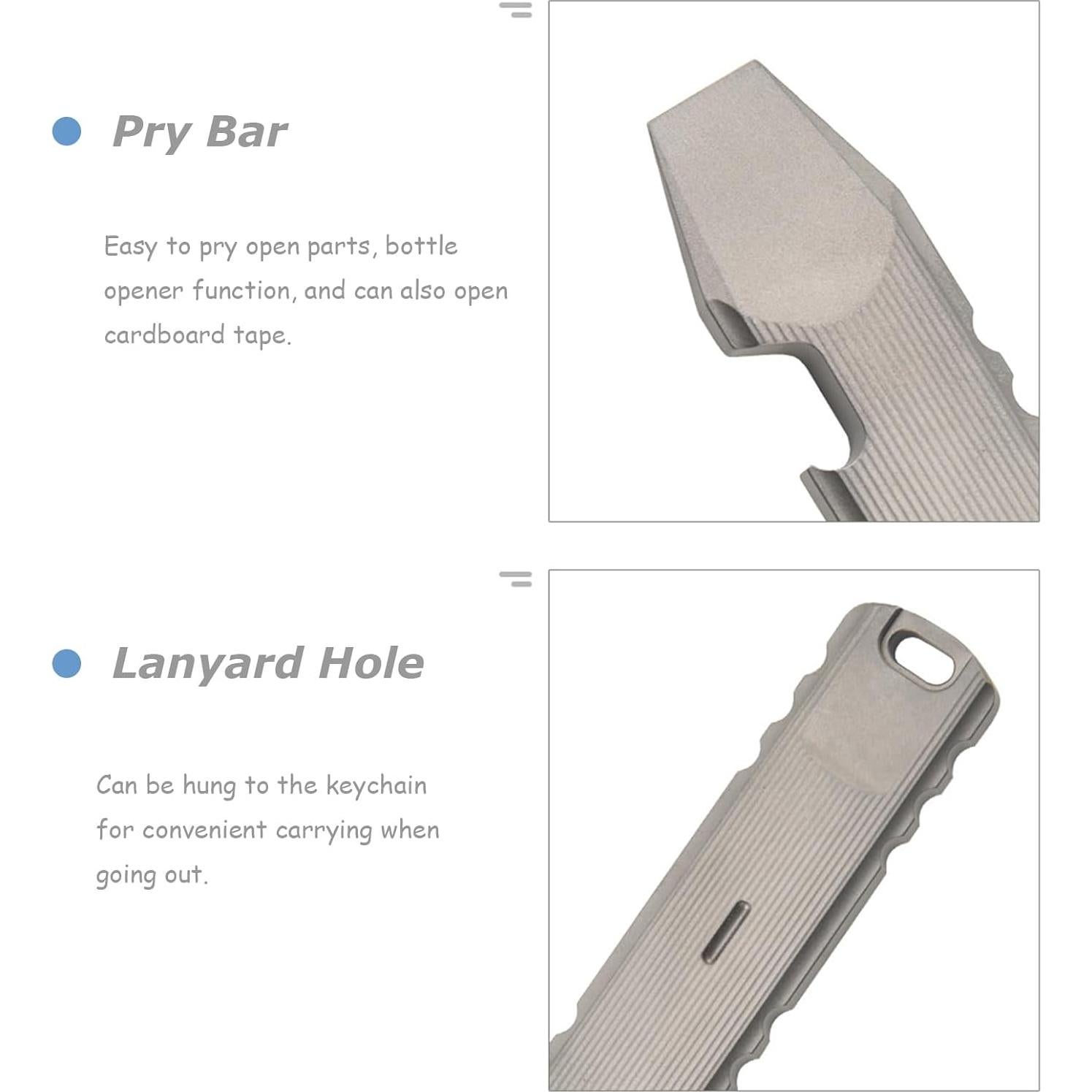 Barra de Palanca EDC Hamans de Titanio 95mm Antideslizante