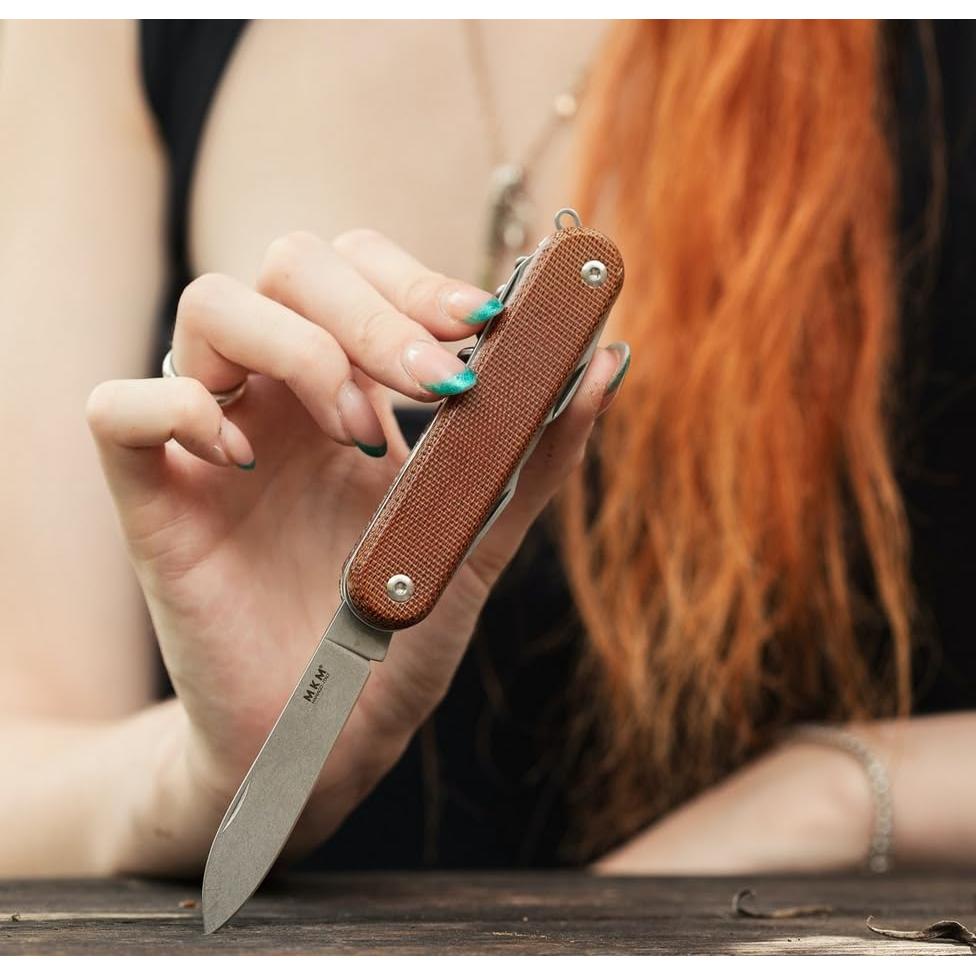 Cuchillo de bolsillo MKM Malga 6 V2 con 6 herramientas y acero MagnaCut