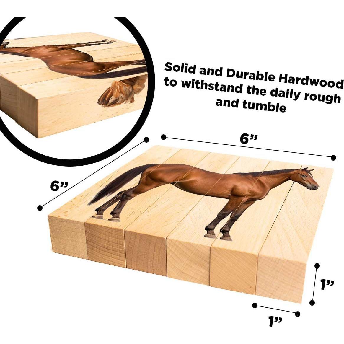 Rompecabezas de Madera Montessori 4 en 1 Animales de Granja