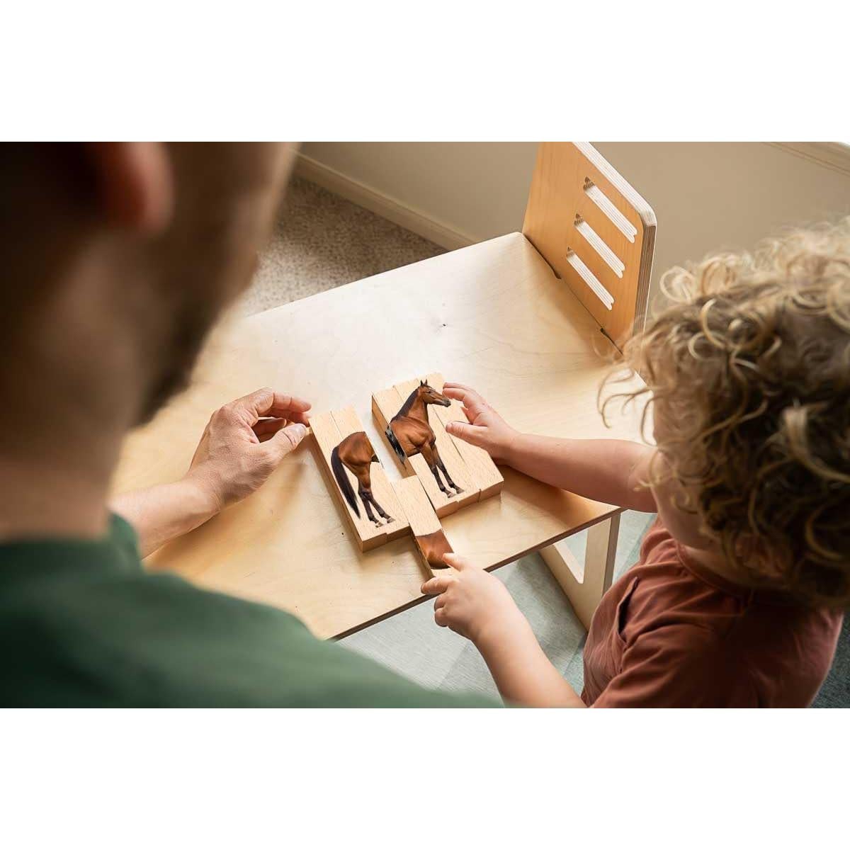 Rompecabezas de Madera Montessori 4 en 1 Animales de Granja