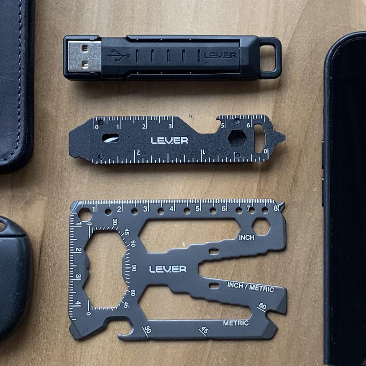 Paquete de Regalo EDC Lever Gear - Herramientas Utilitarias y Cable USB