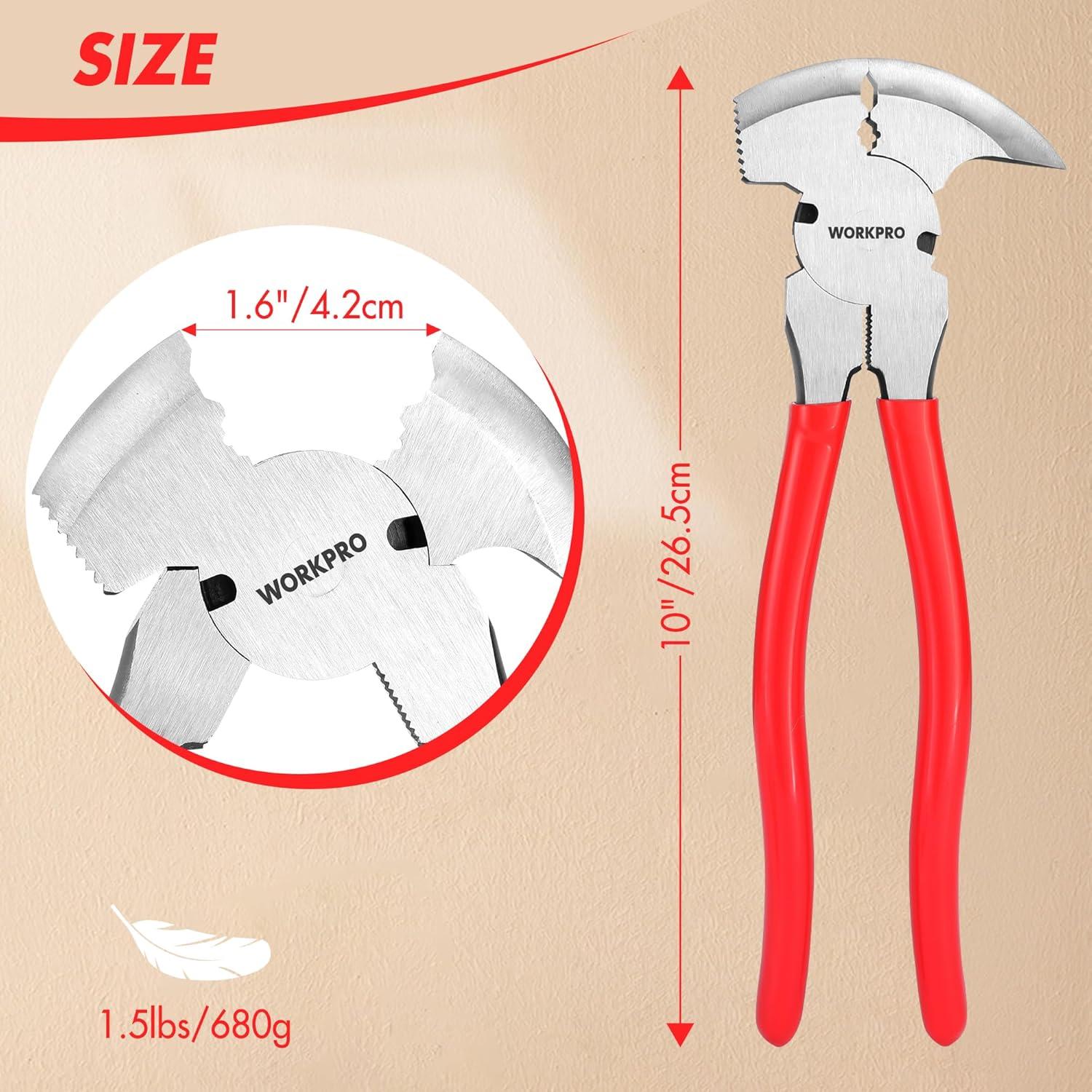 Pinzas de Cerco WORKPRO 10" Multifuncionales de Acero CR-V
